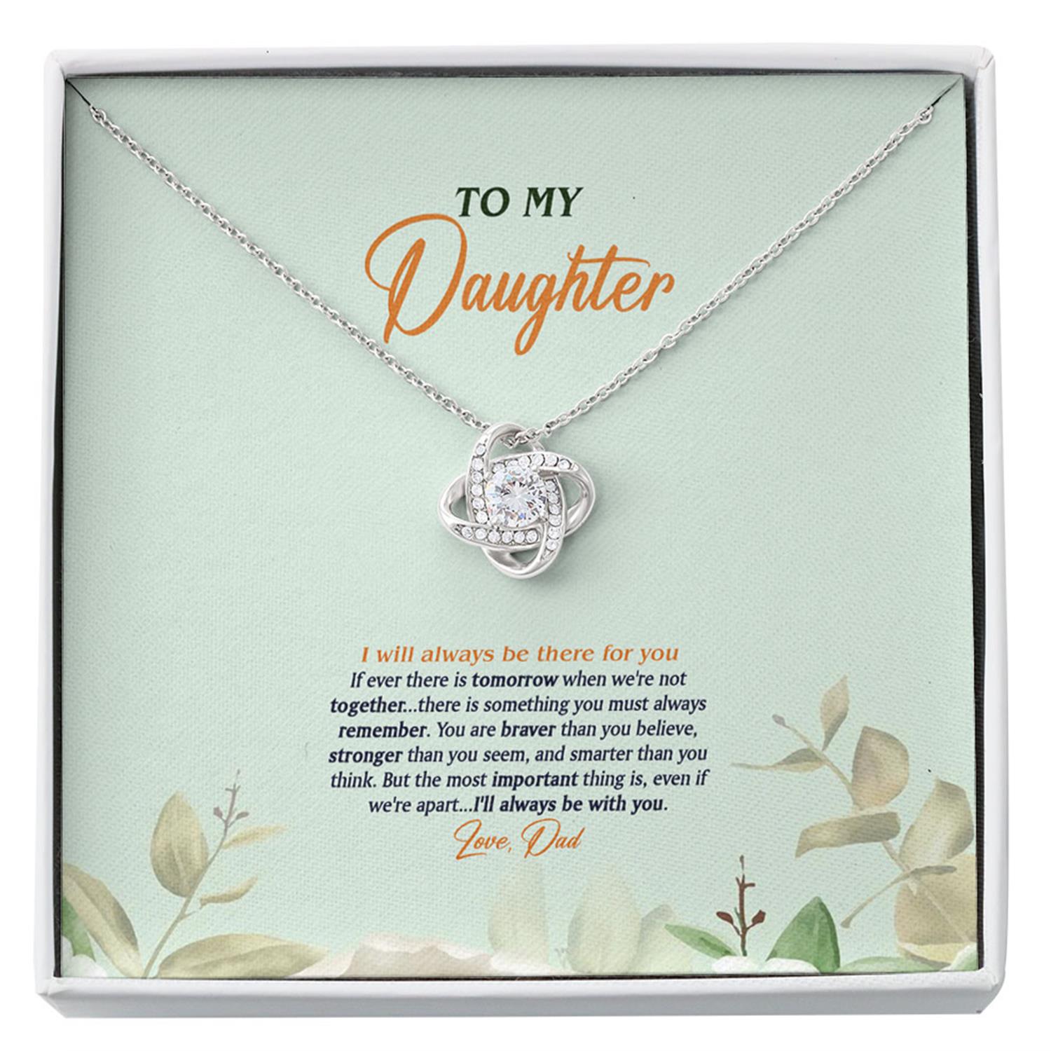 Daughter Necklace, To My Daughter Necklace Gift From Dad "There For You - Stronger Than You Seem" Custom Necklace