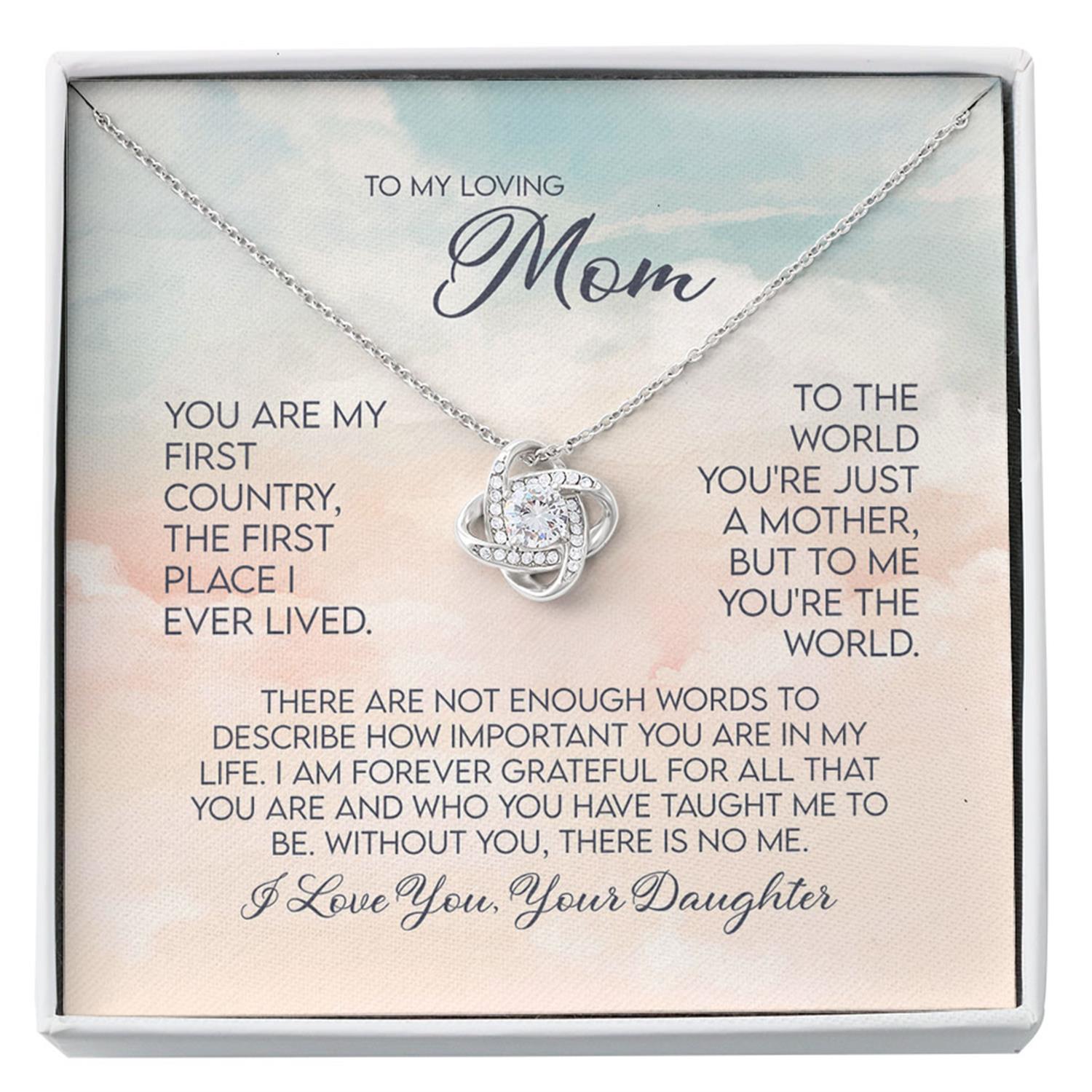 Mom Necklace Gift- You're The World Necklace, Mom Gift From Daughter, Mother Daughter Custom Necklace