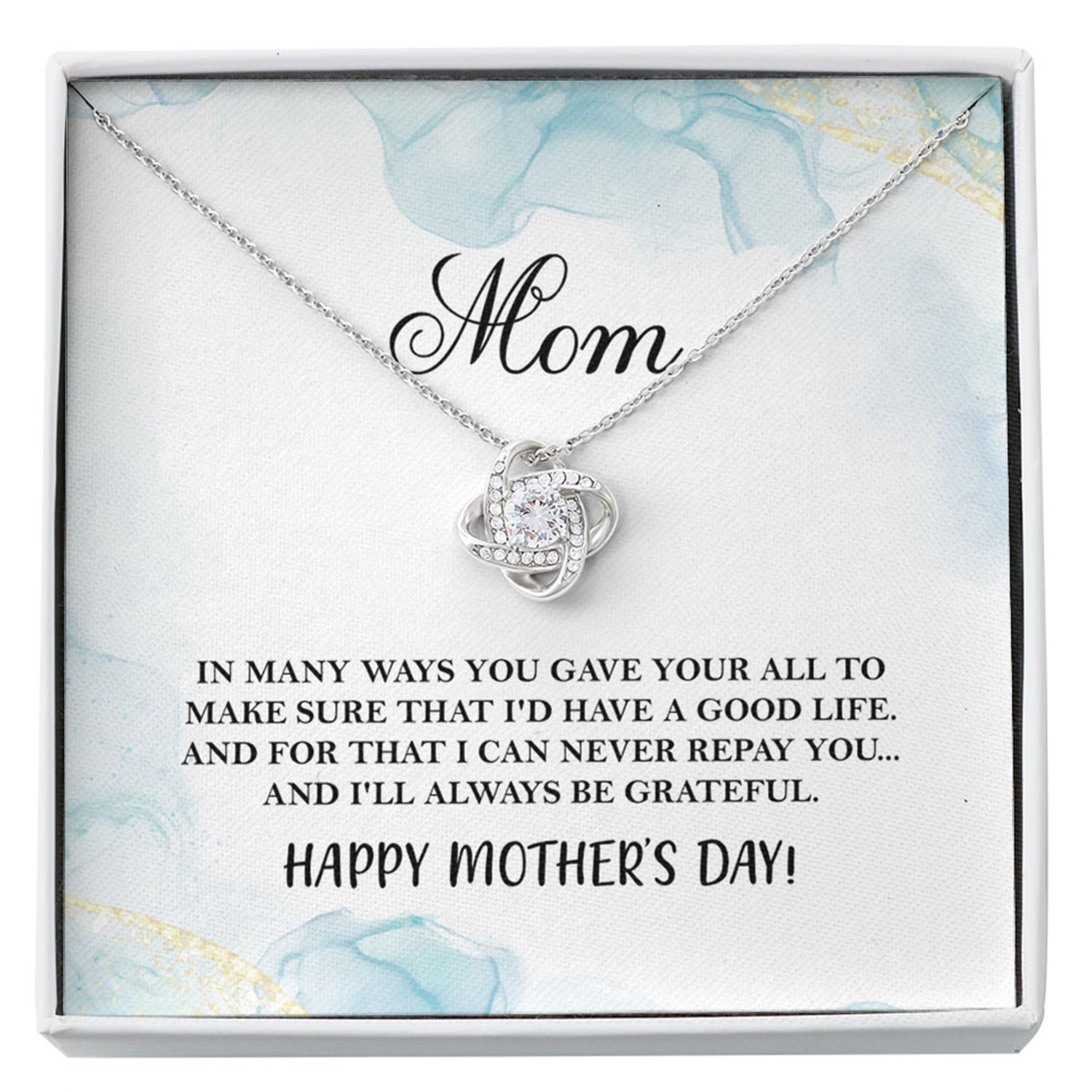 Mom Necklace - Always Be Grateful - Gift For Mom, Mother Daughter Custom Necklace