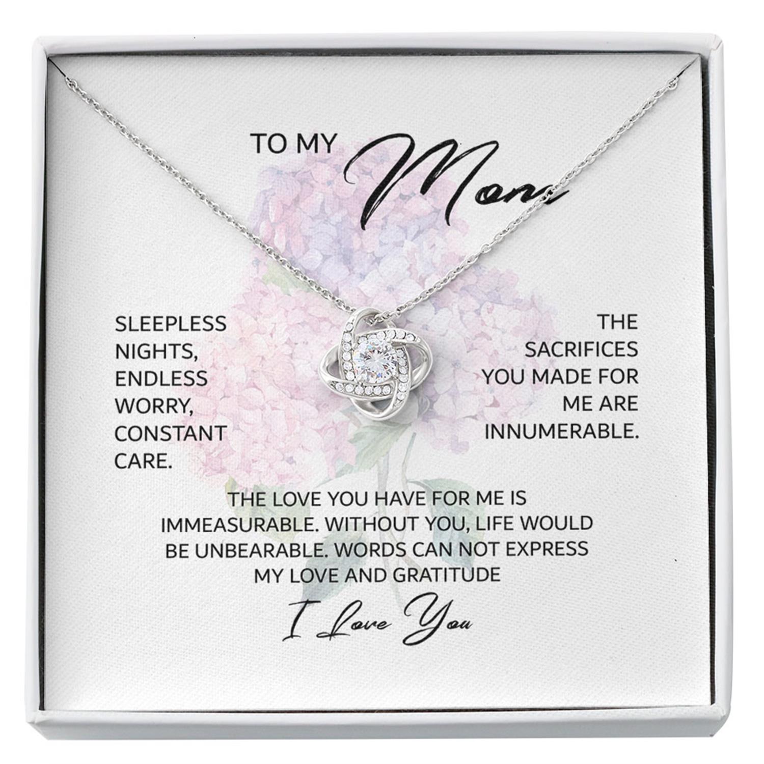 Mom Necklace Gift - Love And Gratitude Necklace, Mother Daughter Custom Necklace