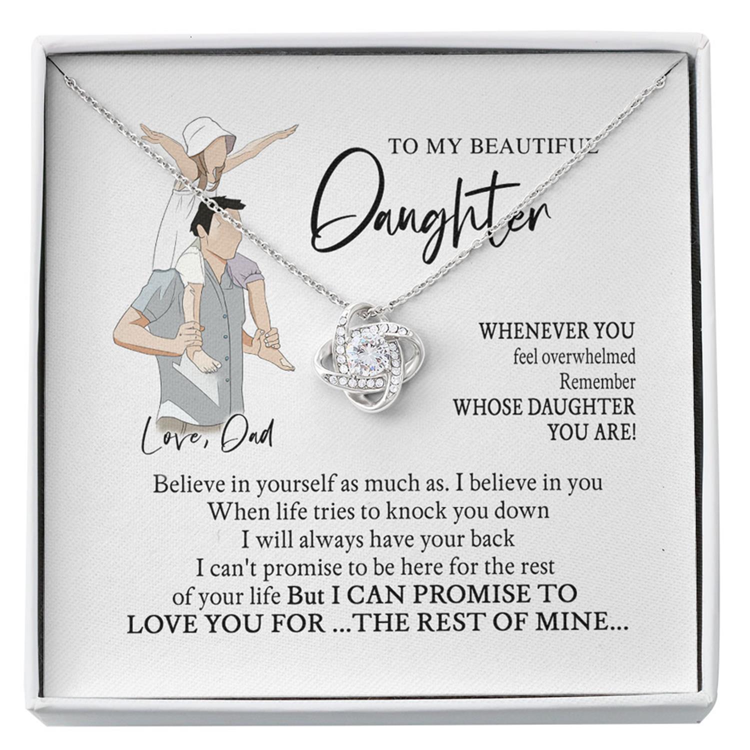 Daughter Necklace, Father Daughter Necklace, Dad Gifts, Beautiful Overwhelmed Remember Believe Promise Custom Necklace