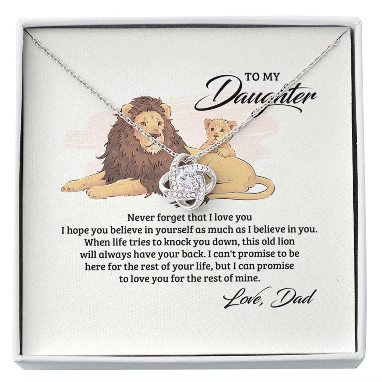 Daughter Necklace, To My Daughter This Old Lion Will Always Have Your Back Necklace Gift From Dad Custom Necklace