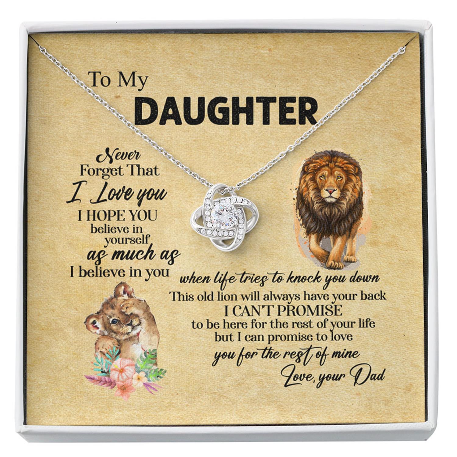 Daughter Necklace, To My Daughter Necklace Gift From Dad Old - Lion Your Back Believe Rest Of Mine Custom Necklace