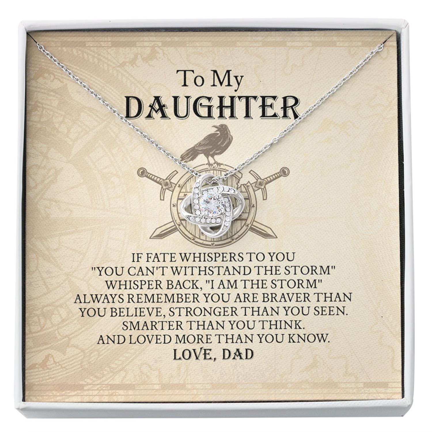 Daughter Necklace, To My Daughter Necklace Gift - The Storm - Viking Dad To Daughter Gift Custom Necklace