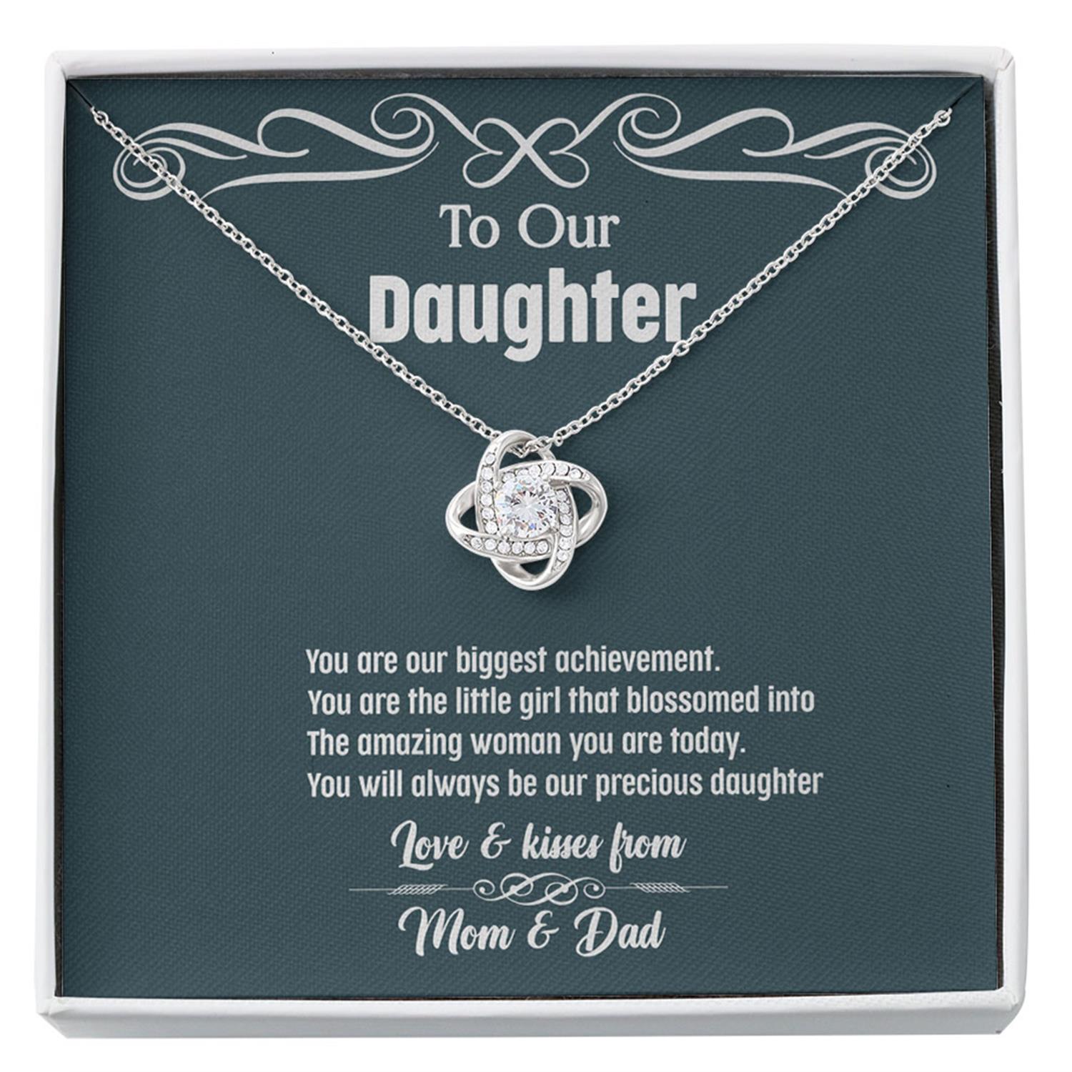 Daughter Necklace, To Our Daughter Necklace Gift From Mom Dad - You Will Always Be Our Precious Daughter Custom Necklace