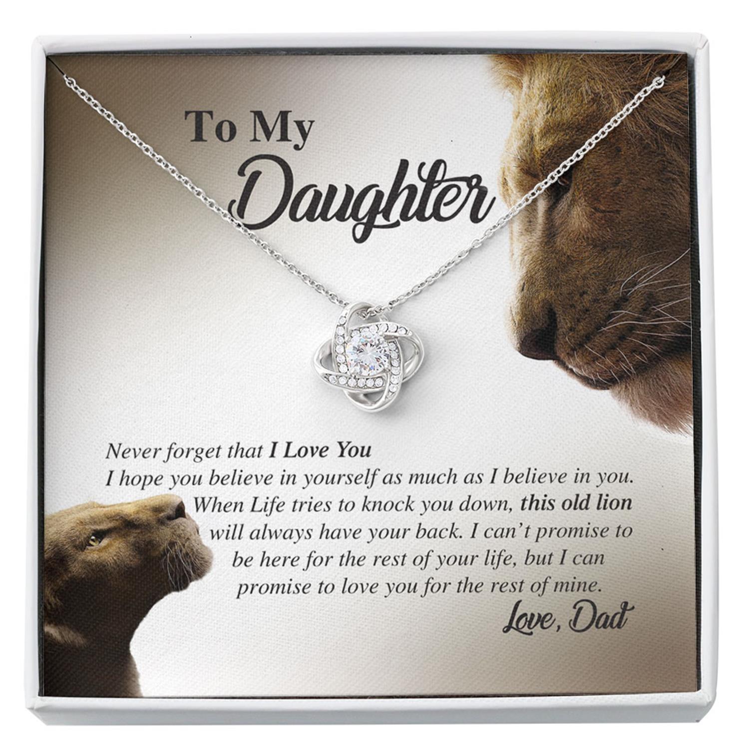 Daughter Necklace, To My Daughter Necklace Gift - This Old Lion Will Always Have Your Back Custom Necklace V3