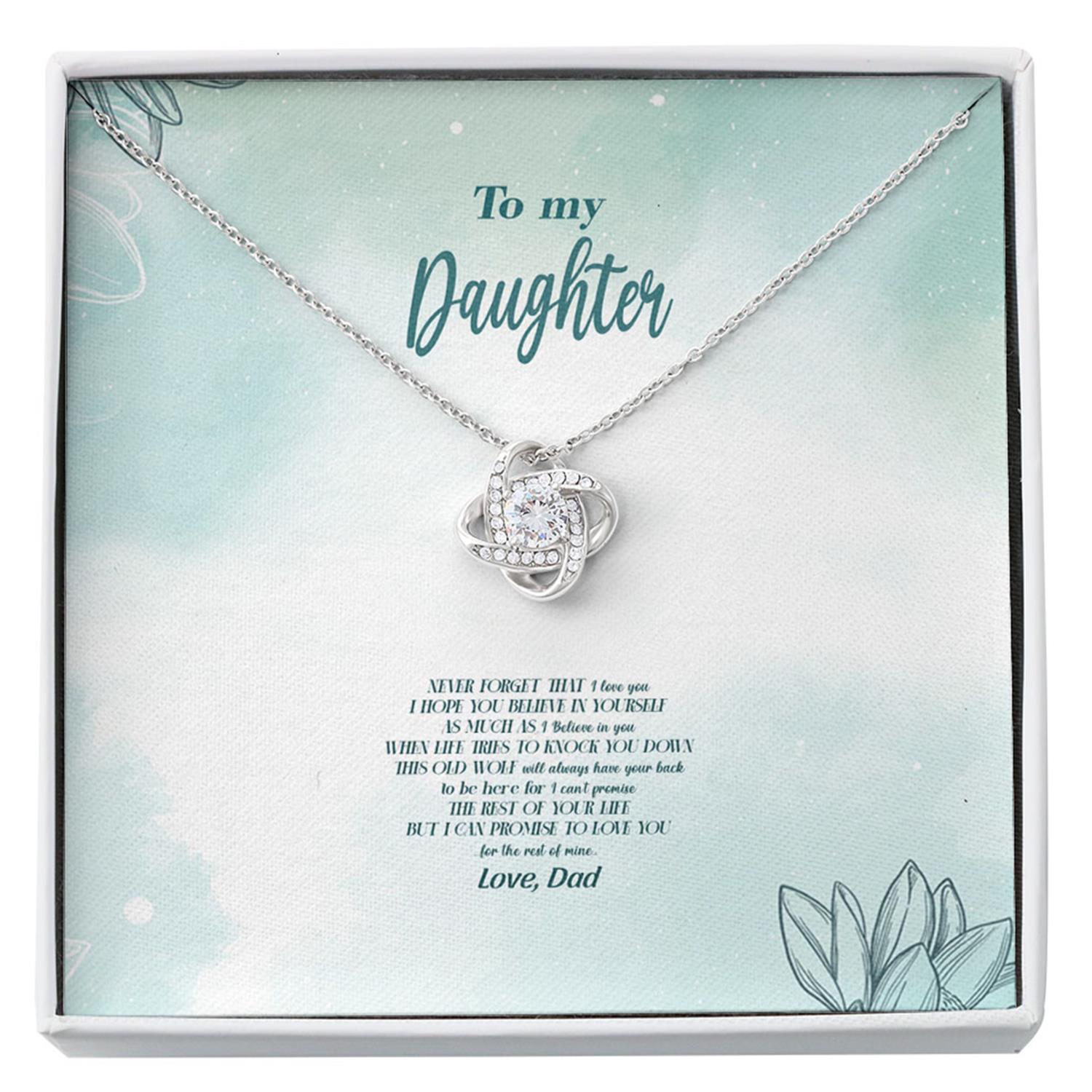 Daughter Necklace, To My Daughter Necklace From Dad Old Wolf Your Back Believe Crown Custom Necklace
