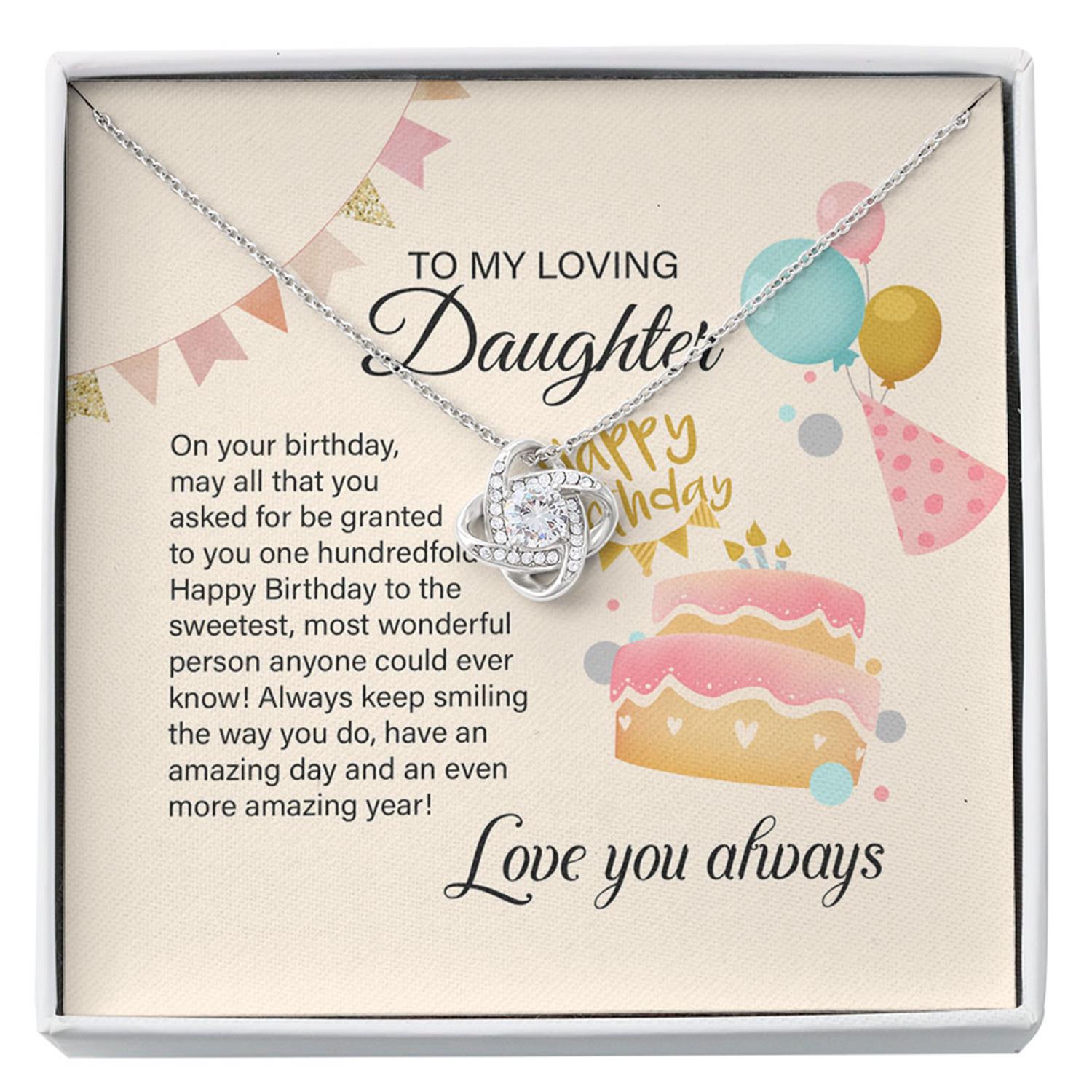 Daughter Necklace, Happy Birthday Daughter Necklace, Love Always Amazing Smile Sweet Wonderful Custom Necklace