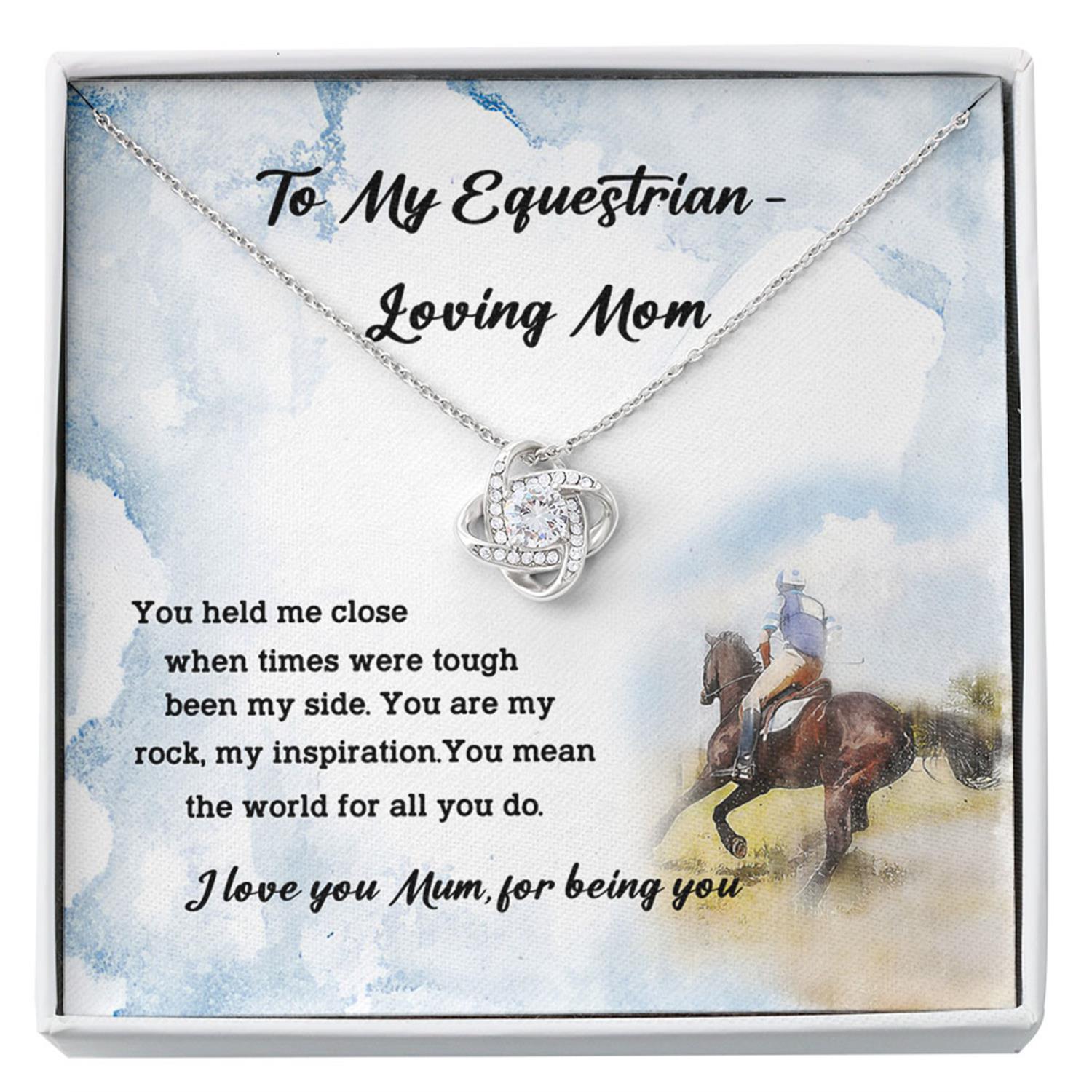Mom Necklace, Mother Daughter/Son Necklace, Presents For Mom Gifts, To Equestrian Loving Mum Custom Necklace