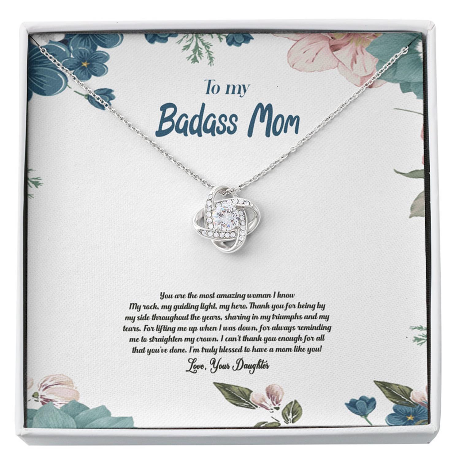 Mom Necklace, To My Badass Mom Necklace Gift - Mother's Day Gift From Daughter Custom Necklace