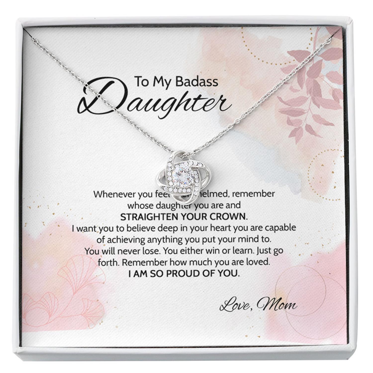 Daughter Necklace, To My Badass Daughter Necklace From Mom, Badass Daughter Gift Custom Necklace