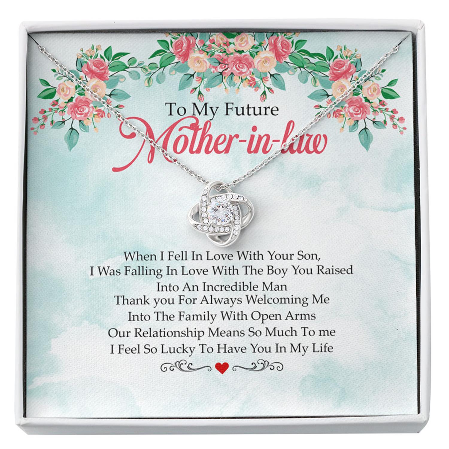 Mother-in-law Necklace, Necklace Gift For Future Mother In Law From Daughter In Law, Thank You For Always Welcoming Me Custom Necklace