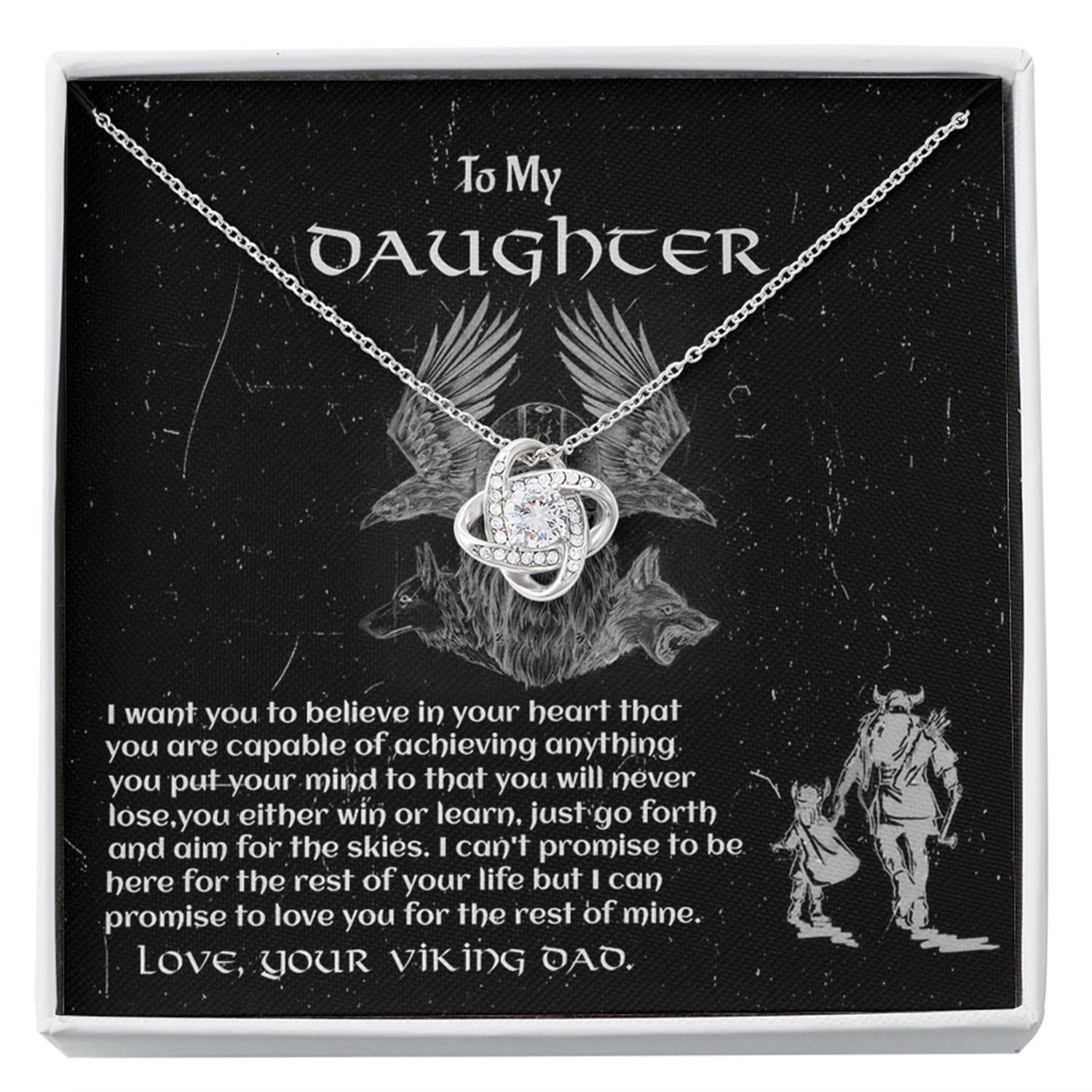 Daughter Necklace, Gift For Daughter Necklace From Dad, Viking Shieldmaiden Custom Necklace