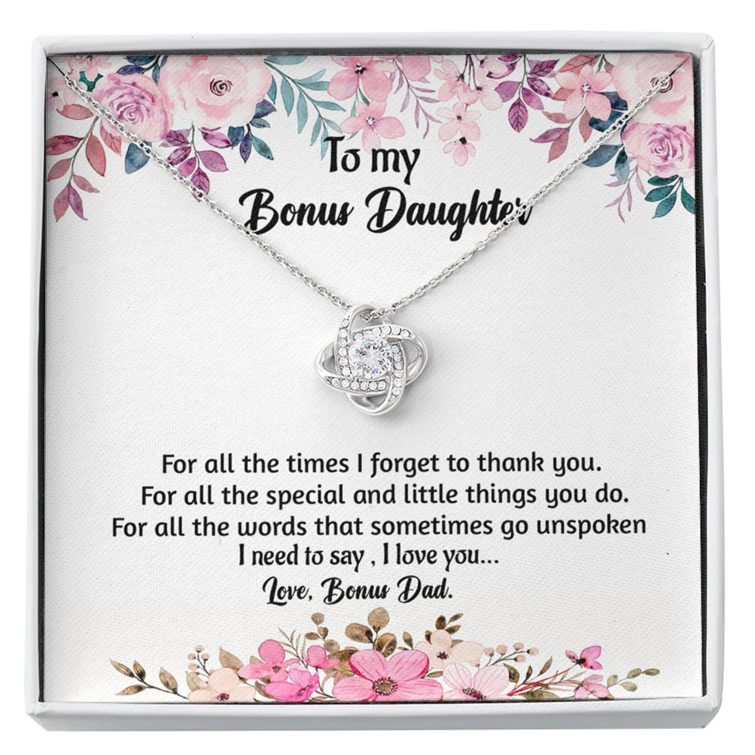 Daughter Necklace, Bonus Daughter Gift Necklace, Gift From Bonus Dad, Stepdaughter, Adopted Daughter Custom Necklace