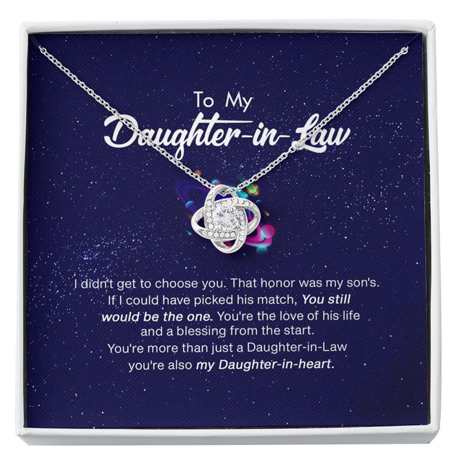 Daughter Necklace, Daughter-In-Law Necklace, To My Daughter-In-Law Blessing From The Start Love Knot Necklace Gift Custom Necklace