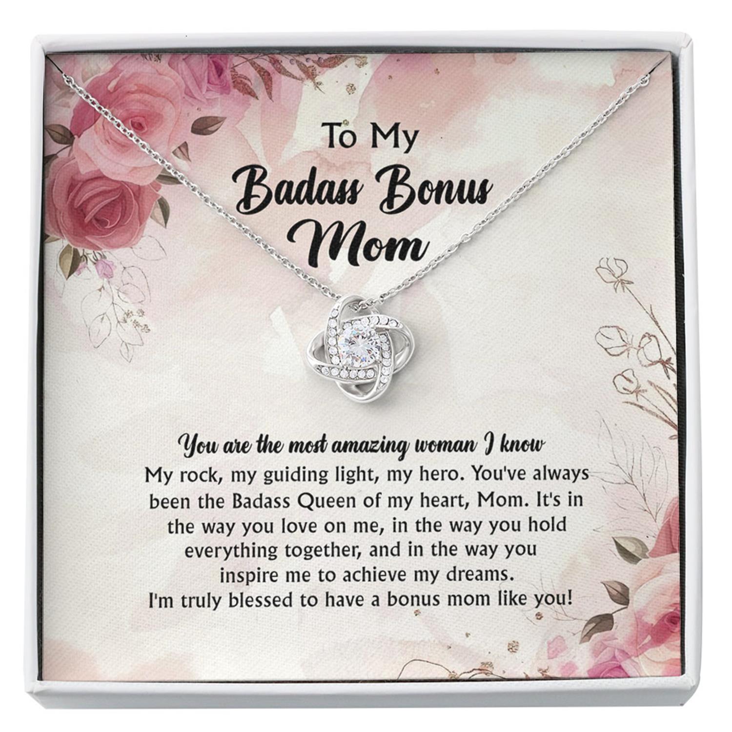 Mom Necklace, To My Badass Bonus Mom Necklace - You Are The Most Amazing Women I Know Custom Necklace