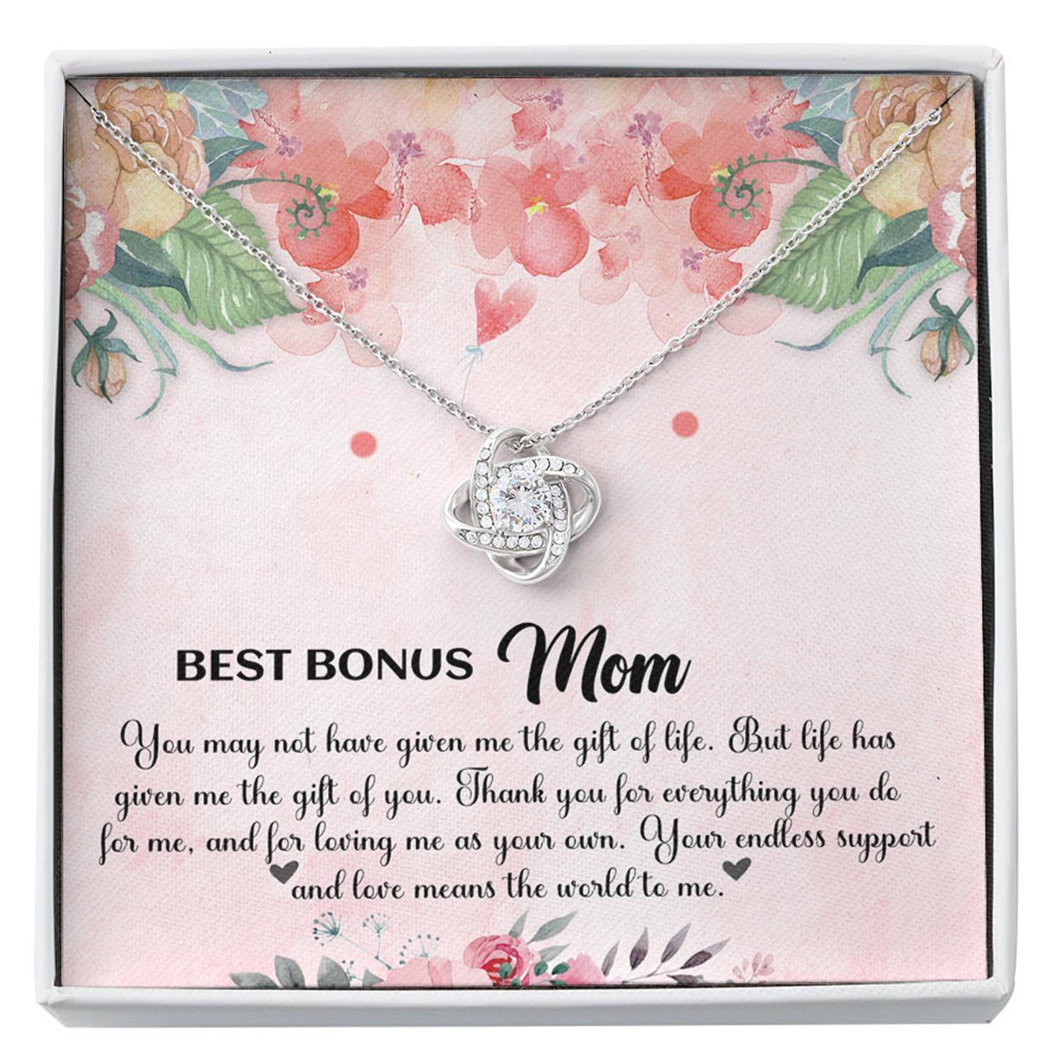Mom Necklace, Mother Daughter Son Necklace, Presents For Mom Gifts, Best Bonus World Custom Necklace