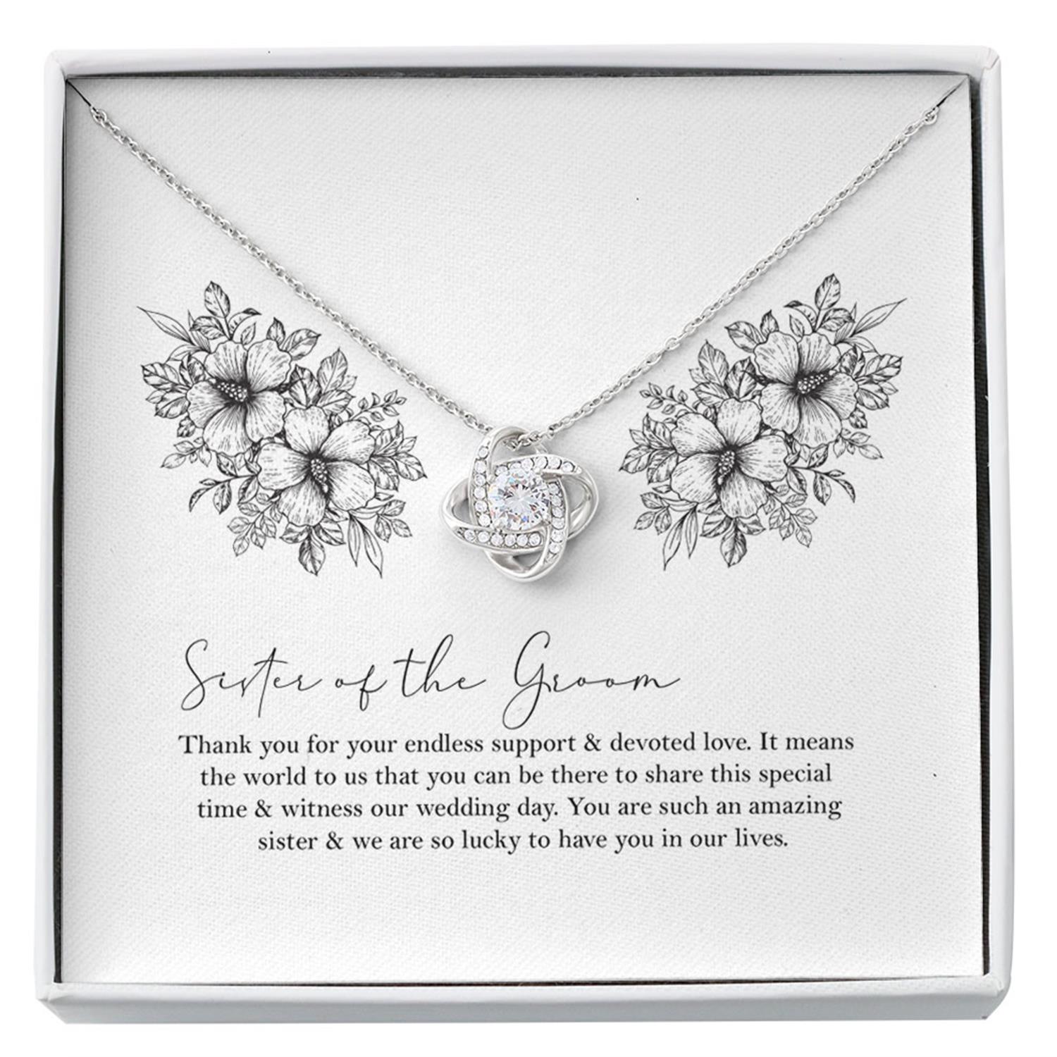 Sister Necklace, Sister Of The Groom Necklace, Wedding Gift From Bride And Groom, Bridal Party Thank You Custom Necklace