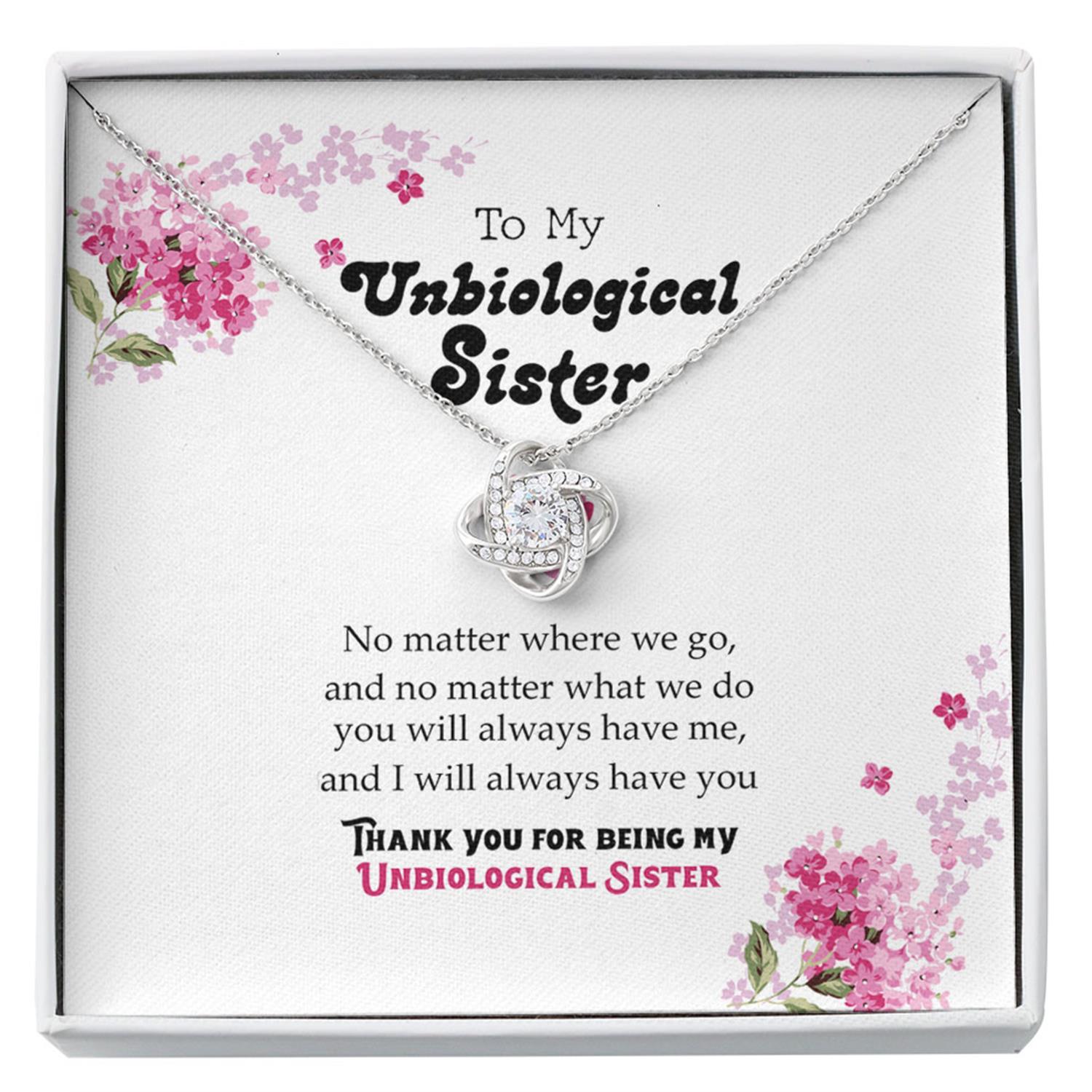 Sister Necklace, To My Unbiological Sister Best Friend Necklace - Thank You For Being My Sister Custom Necklace