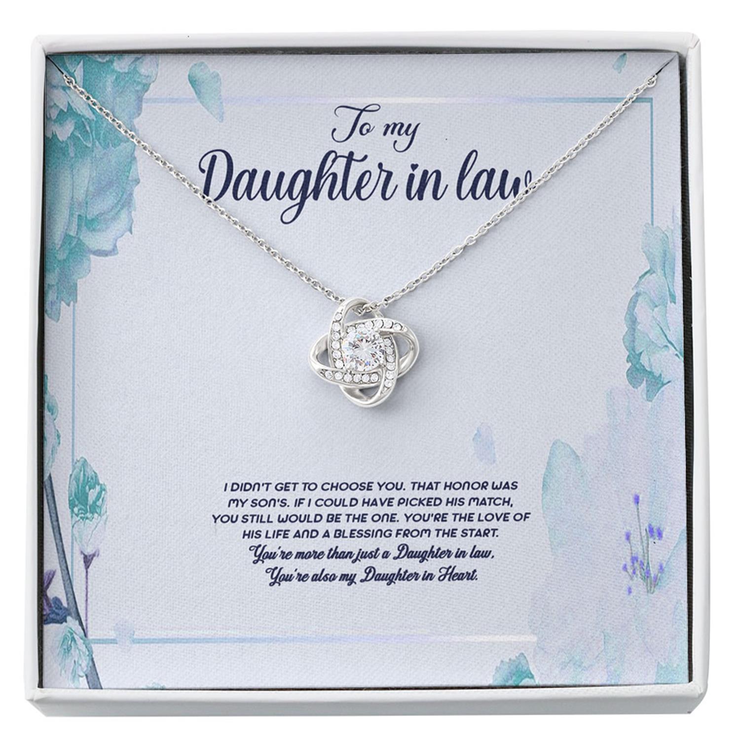 Daughter-in-law Necklace, To My Daughter-In-Law Honor Love Knot Necklace Gift Custom Necklace