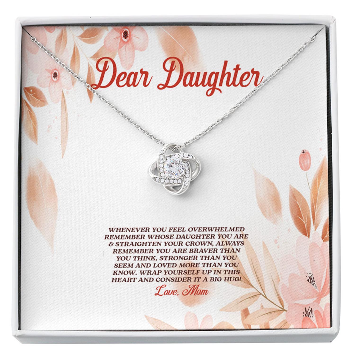 Daughter Necklace, Dear Daughter "Crown" Alluring Beauty Necklace Gift From Dad Mom Custom Necklace