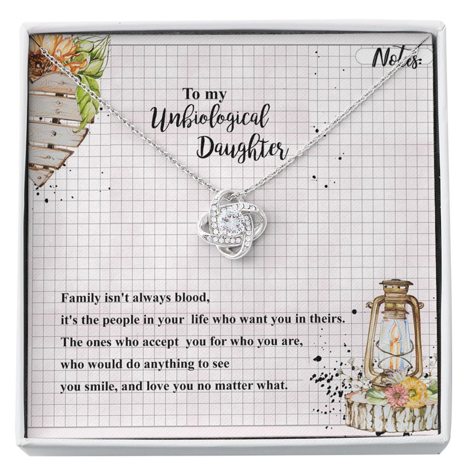 Bonus Daughter Necklace, To My Unbiological Daughter "Smile" Necklace Gift From Dad Mom Custom Necklace