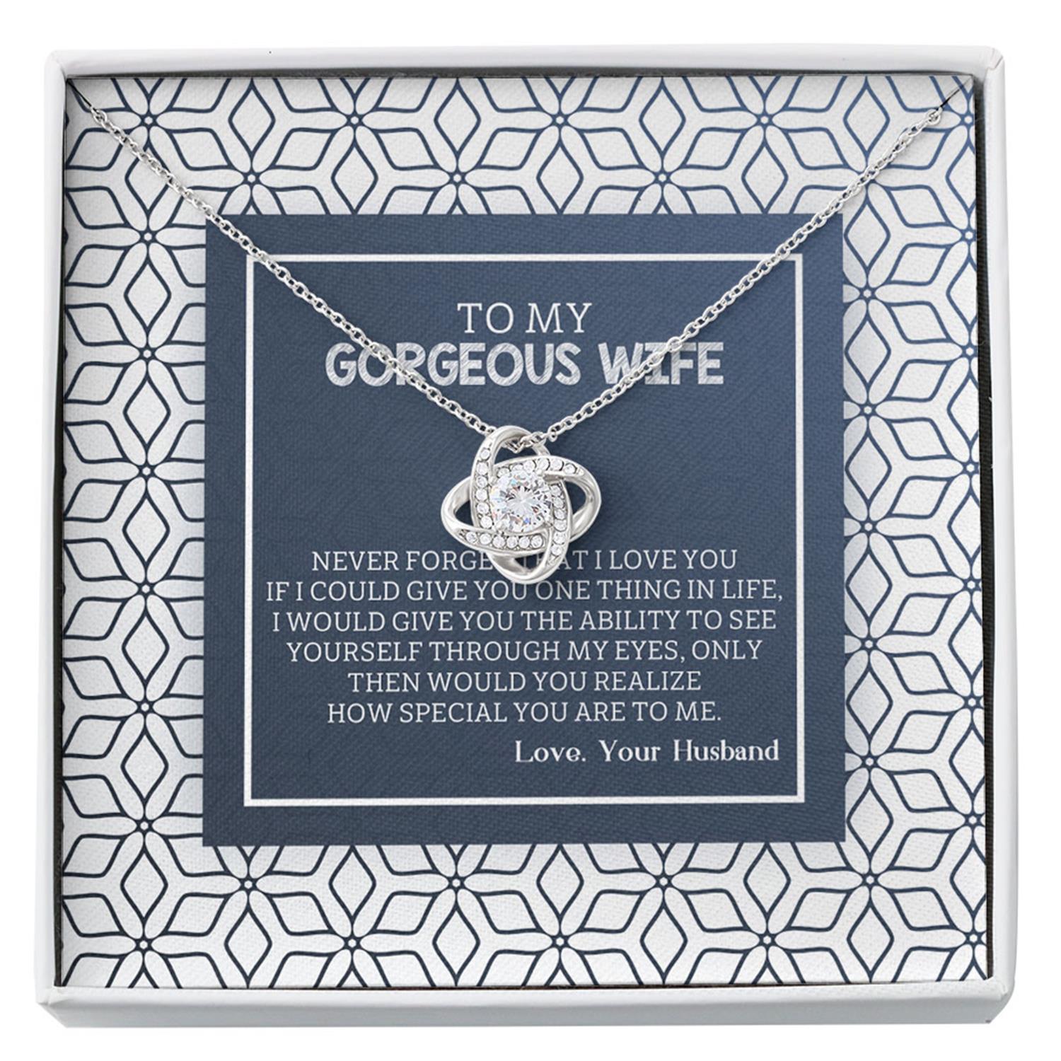Wife Necklace, To My Gorgeous Wife Necklace - Never Forget That I Love You Custom Necklace