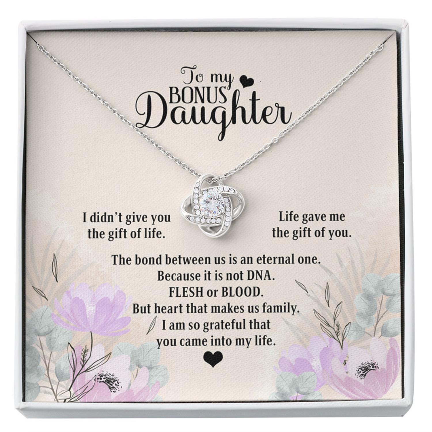 Bonus Daughter Necklace, To My Bonus Daughter Necklace Gift Unbiological Daughter Daughter In Law Custom Necklace