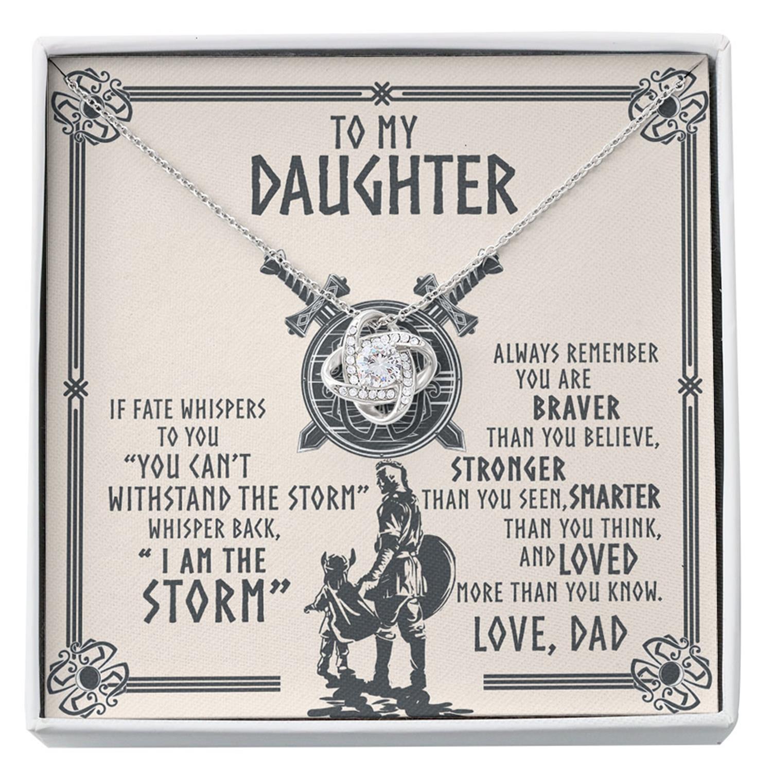 Daughter Necklace, To My Daughter Necklace Gift - The Storm - Viking Dad To Daughter Custom Necklace