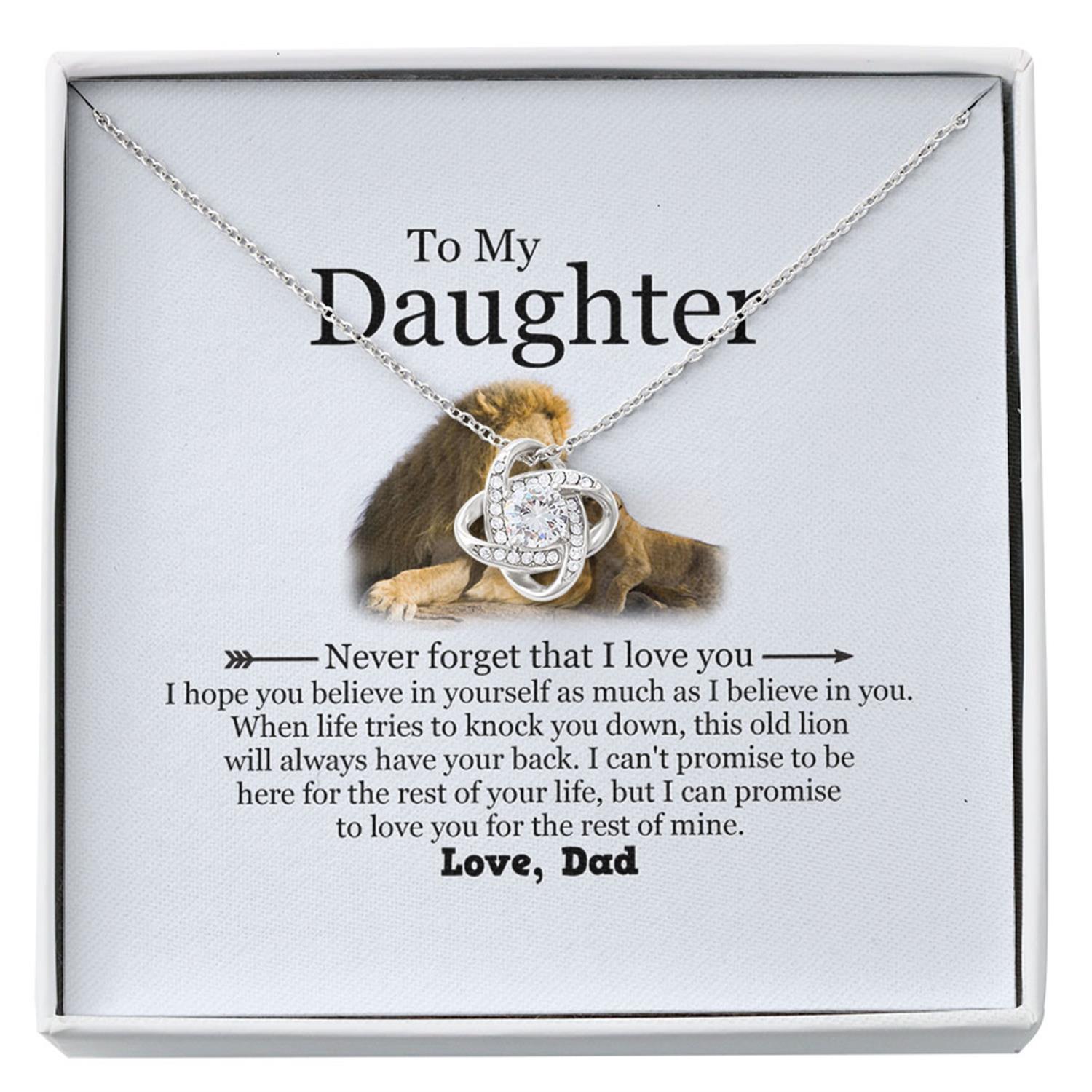 Daughter Necklace, To My Daughter Necklace Gift - This Old Lion Will Always Have Your Back Custom Necklace V4