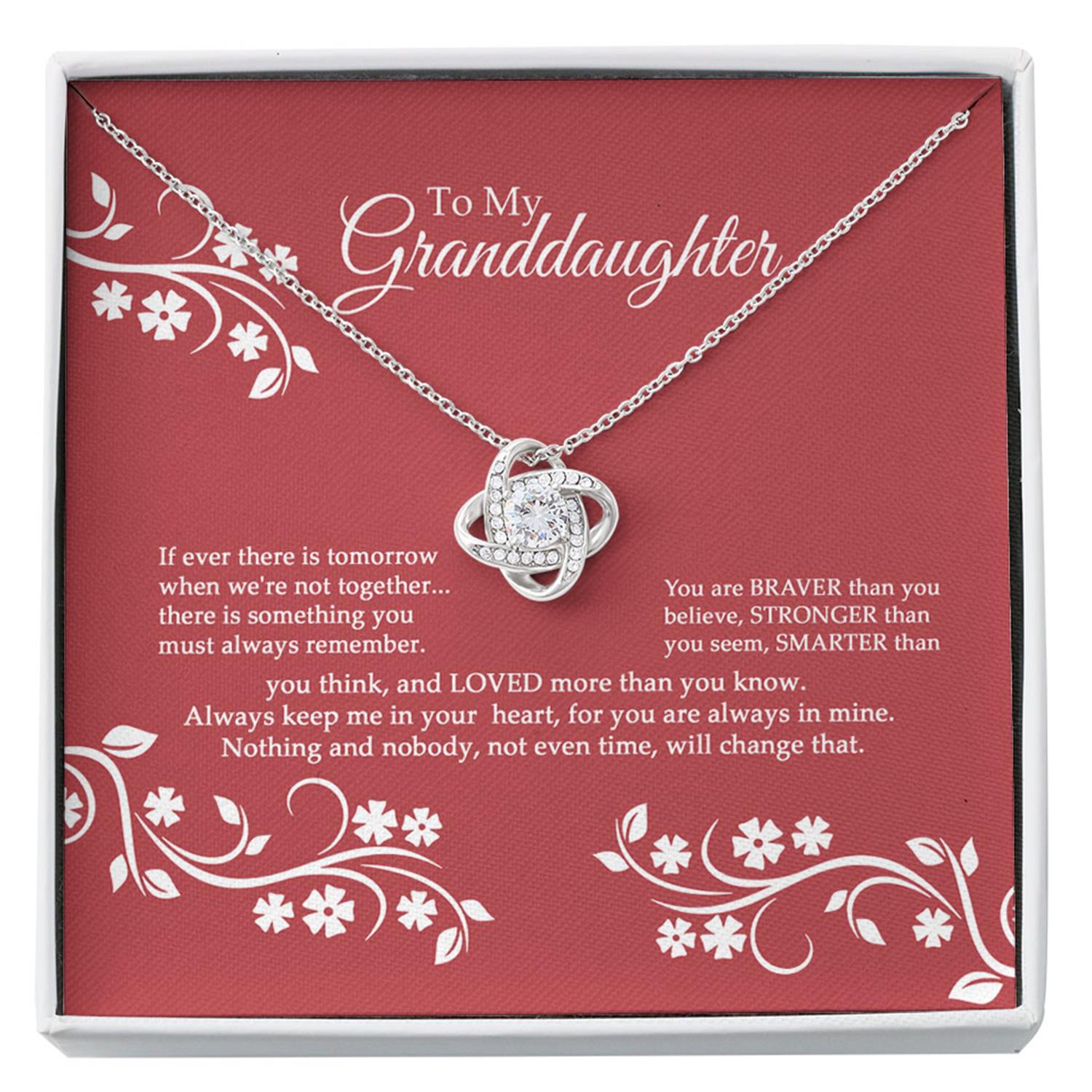 Granddaughter Necklace, Necklace Gift For Granddaughter - Keep In Your Heart Custom Necklace