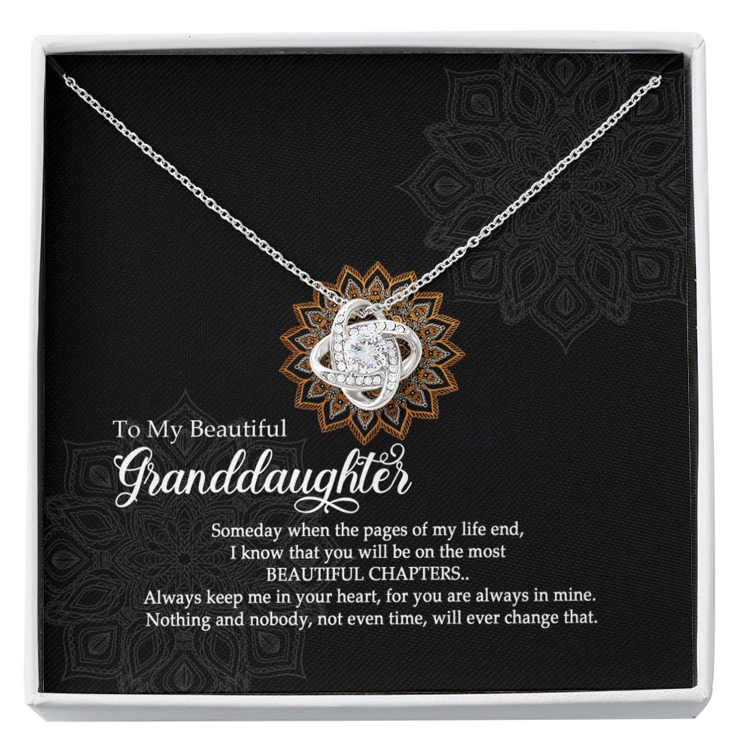 Granddaughter Necklace, To My Beautiful Granddaughter Necklace Gift From Grandma - Someday When The Pages Of My Life End Custom Necklace