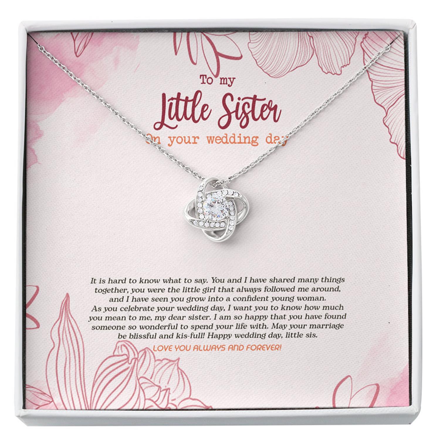 Sister Necklace, Bride Necklace Gift From Sister, Little Sister Wedding Day Gift, Big Sister To Bride Custom Necklace