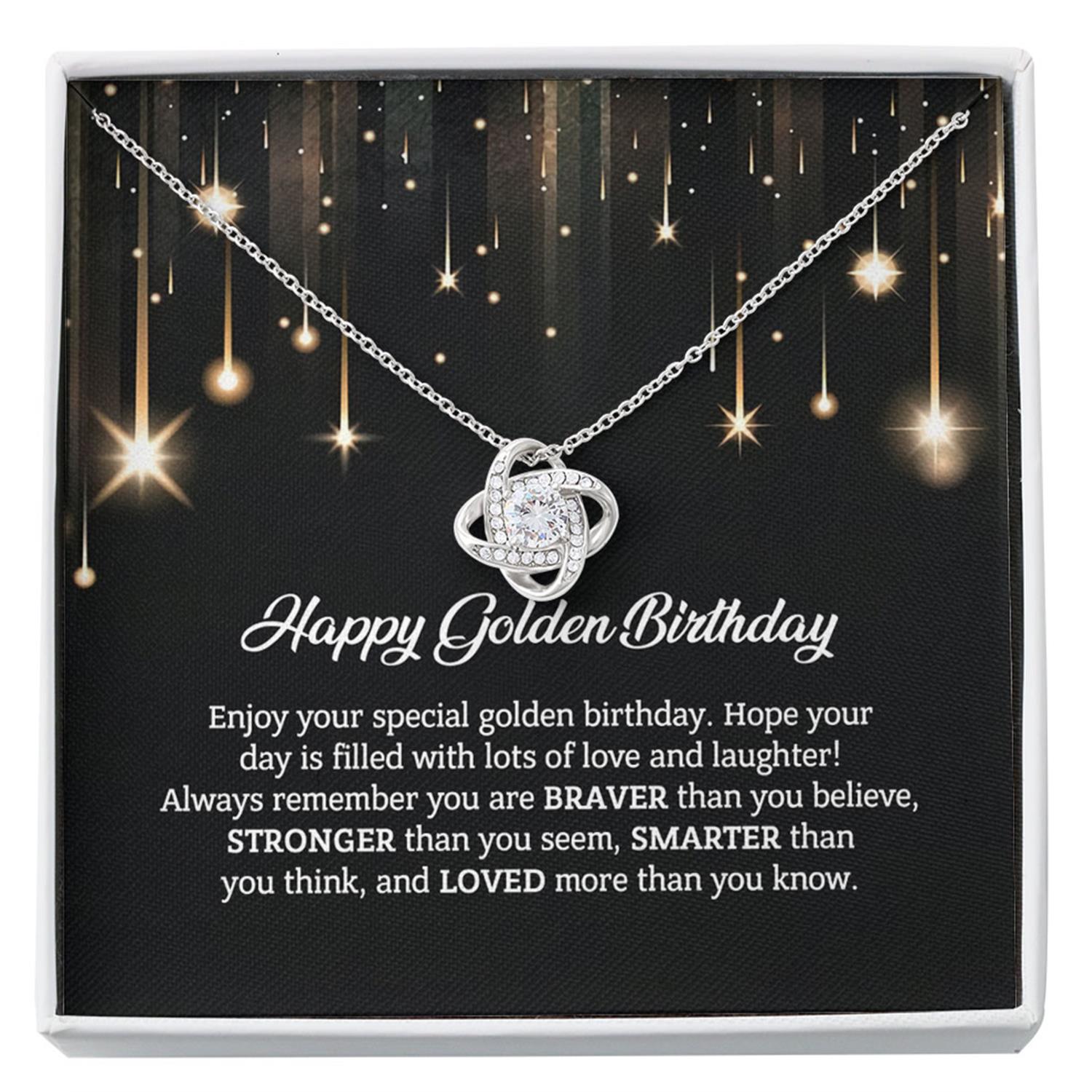 Daughter Necklace, Happy Golden Birthday Necklace Gift, Daughter Grand Birthday Custom Necklace
