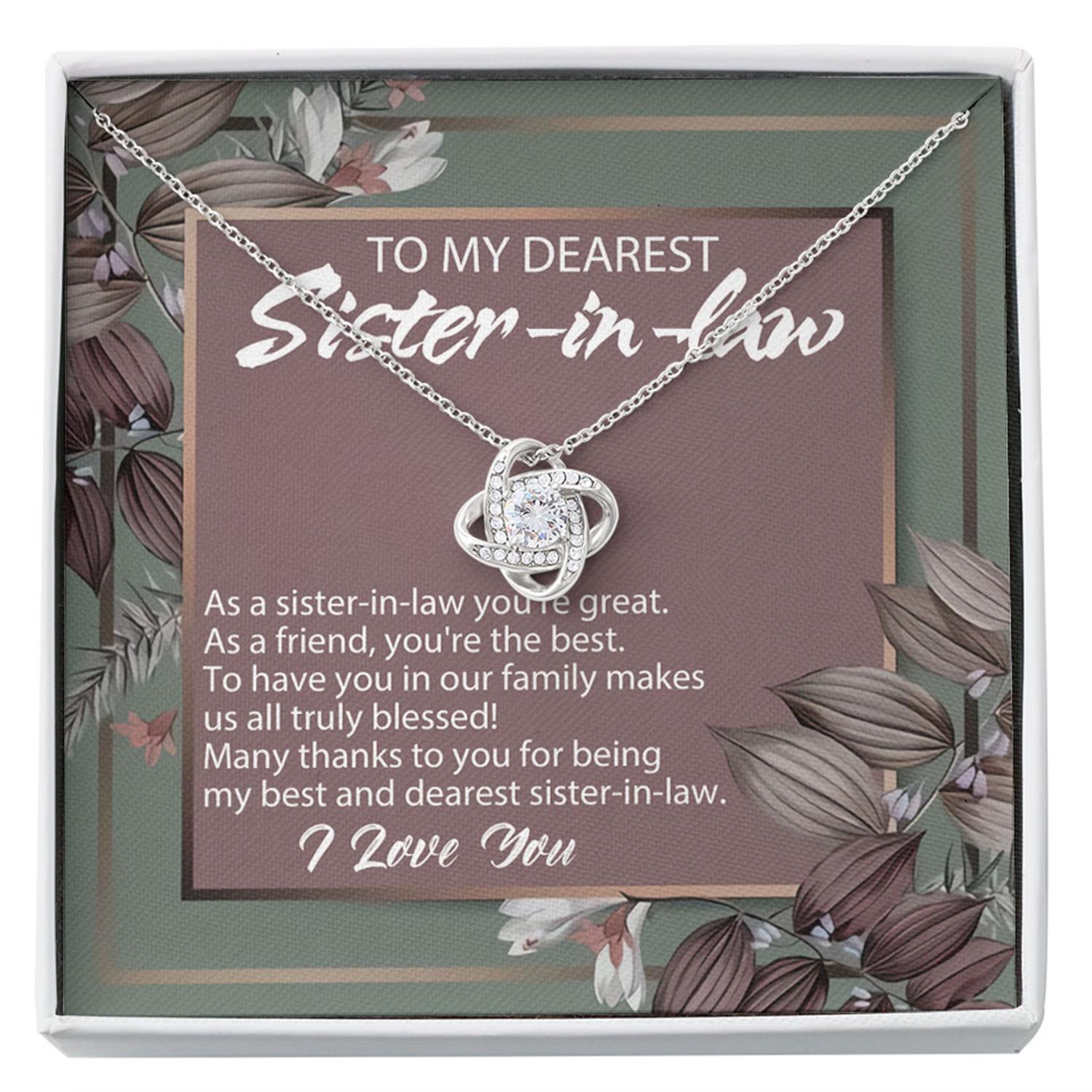 Sister Necklace, To My Dearest Sister-in-law Necklace, Gift For Sister-in-law, Bonus Sister Custom Necklace