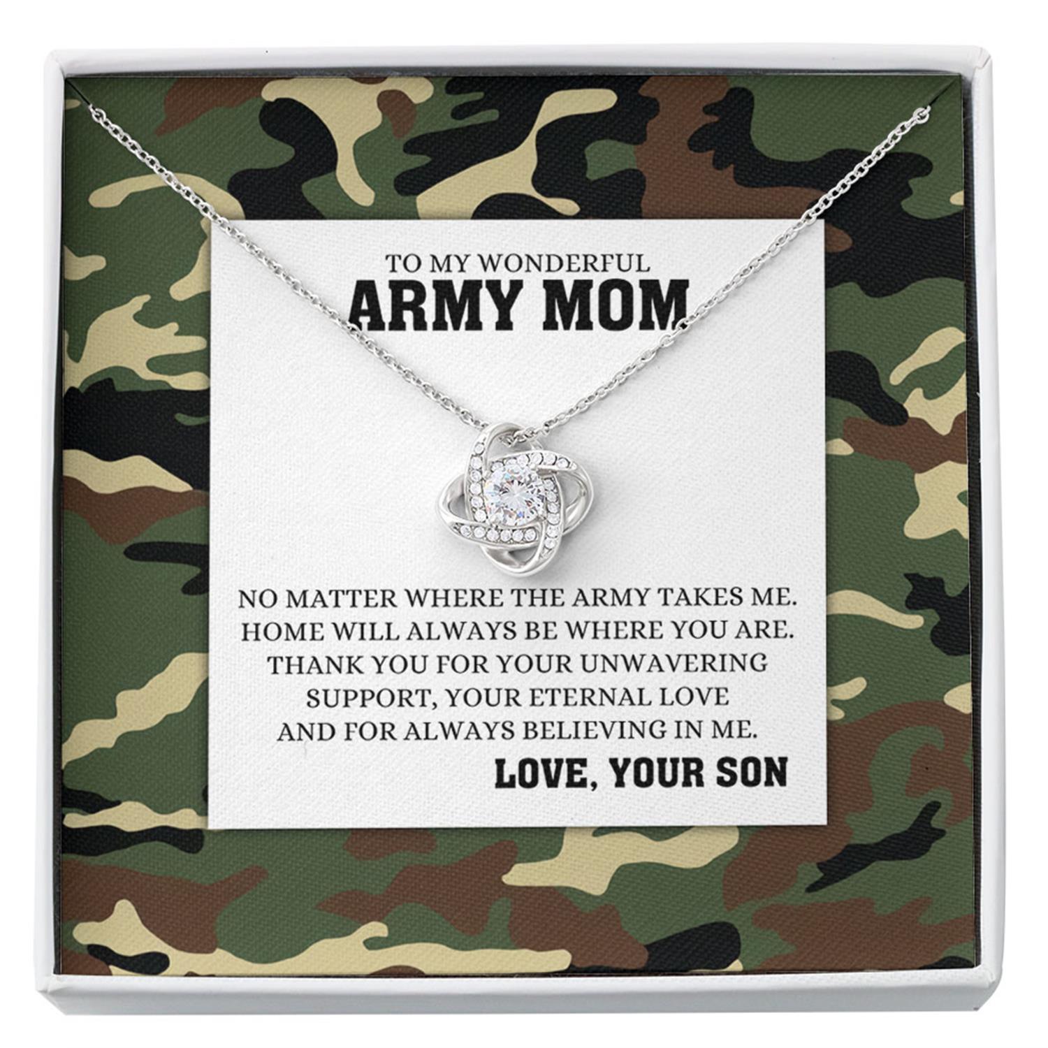 Mom Necklace, To My Wonderful Army Mom Necklace From Son, Military Mom, Deployment Gift Custom Necklace