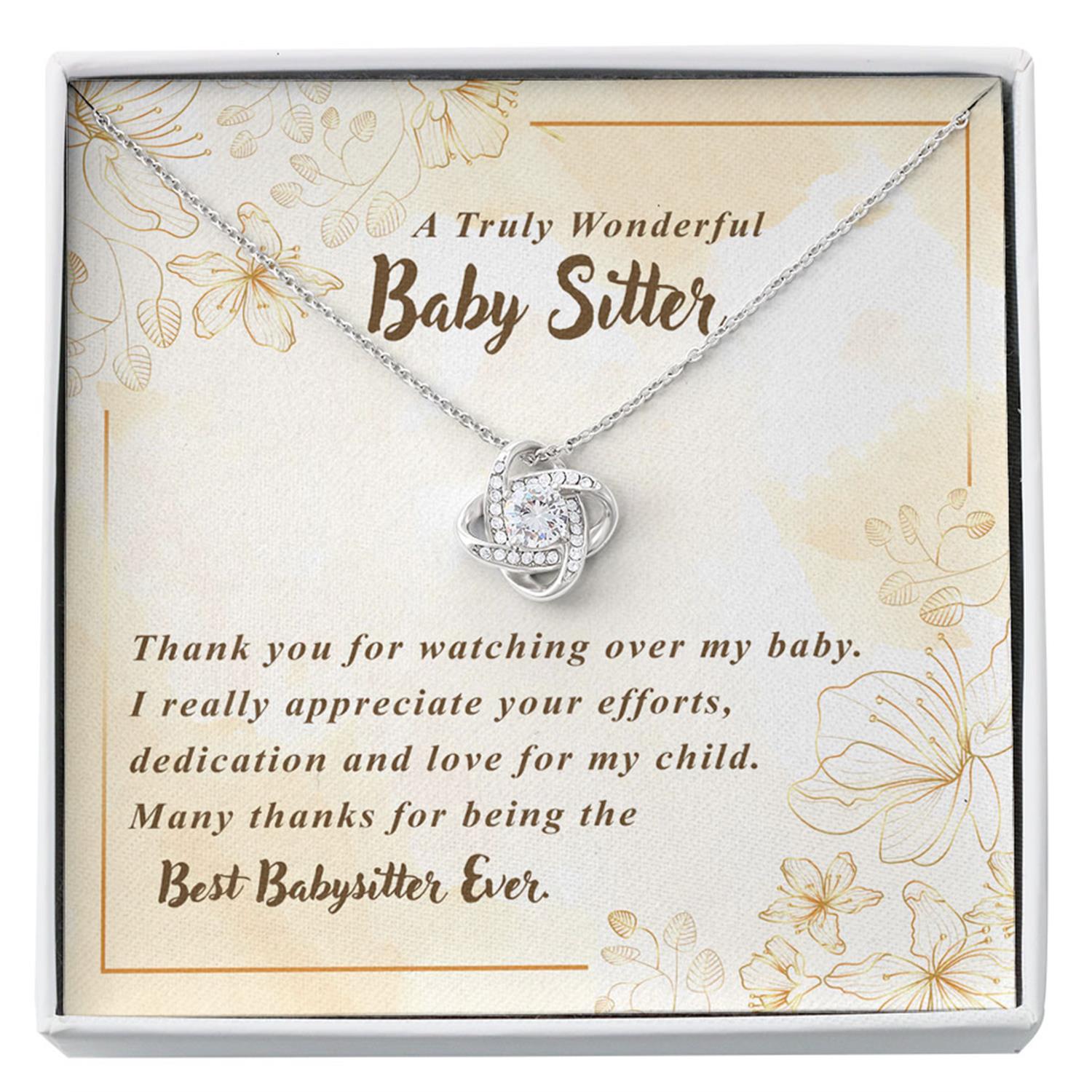 Babysitter Necklace, A Truly Wonderful Babysitter Gift, Thank You Custom Necklace