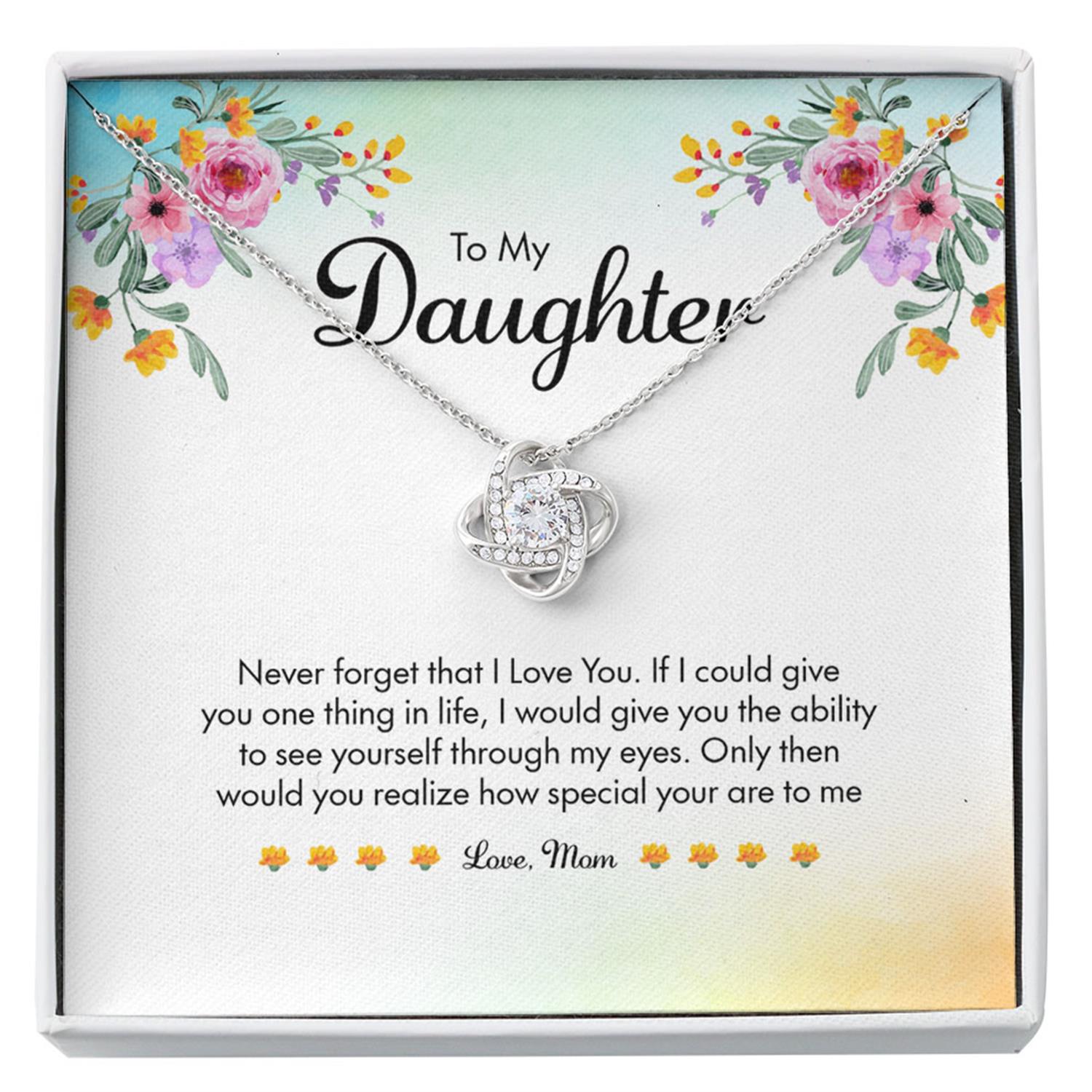 Daughter Necklace, Love Knot Necklace Mom To Daughter Necklace Gifts For Daughter Custom Necklace
