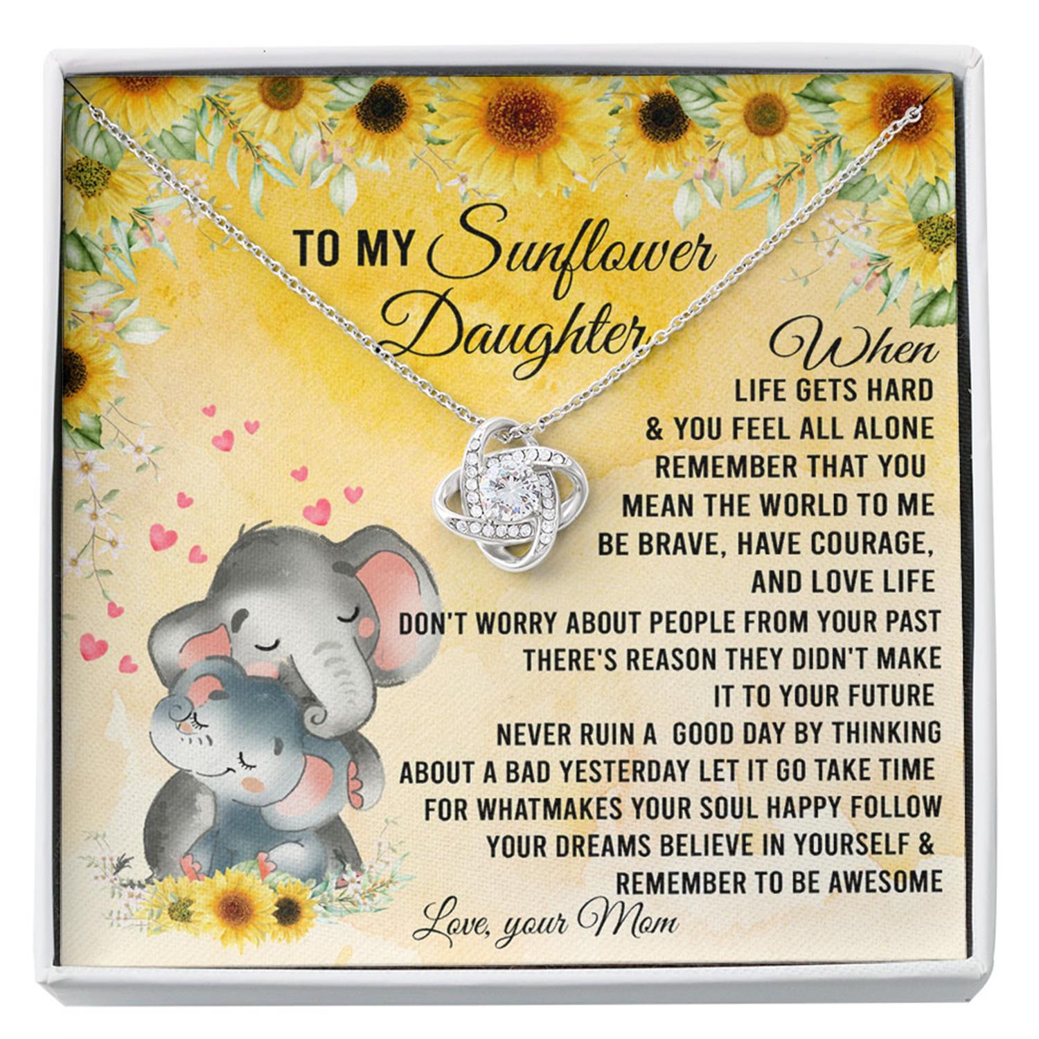 Daughter Necklace, My Sunflower Daughter Necklace Gift For Daughter From Mom Custom Necklace