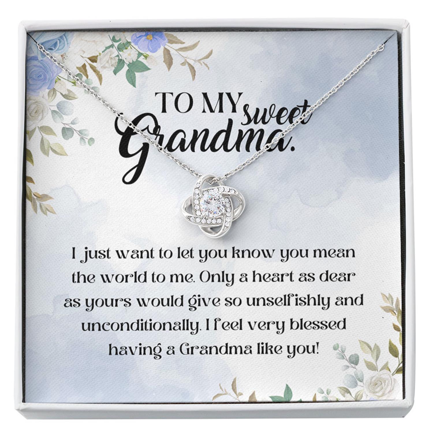 Grandmother Necklace, Grandma - Sweet Grandma Gift Grandma Gift - Love Knot Custom Necklace