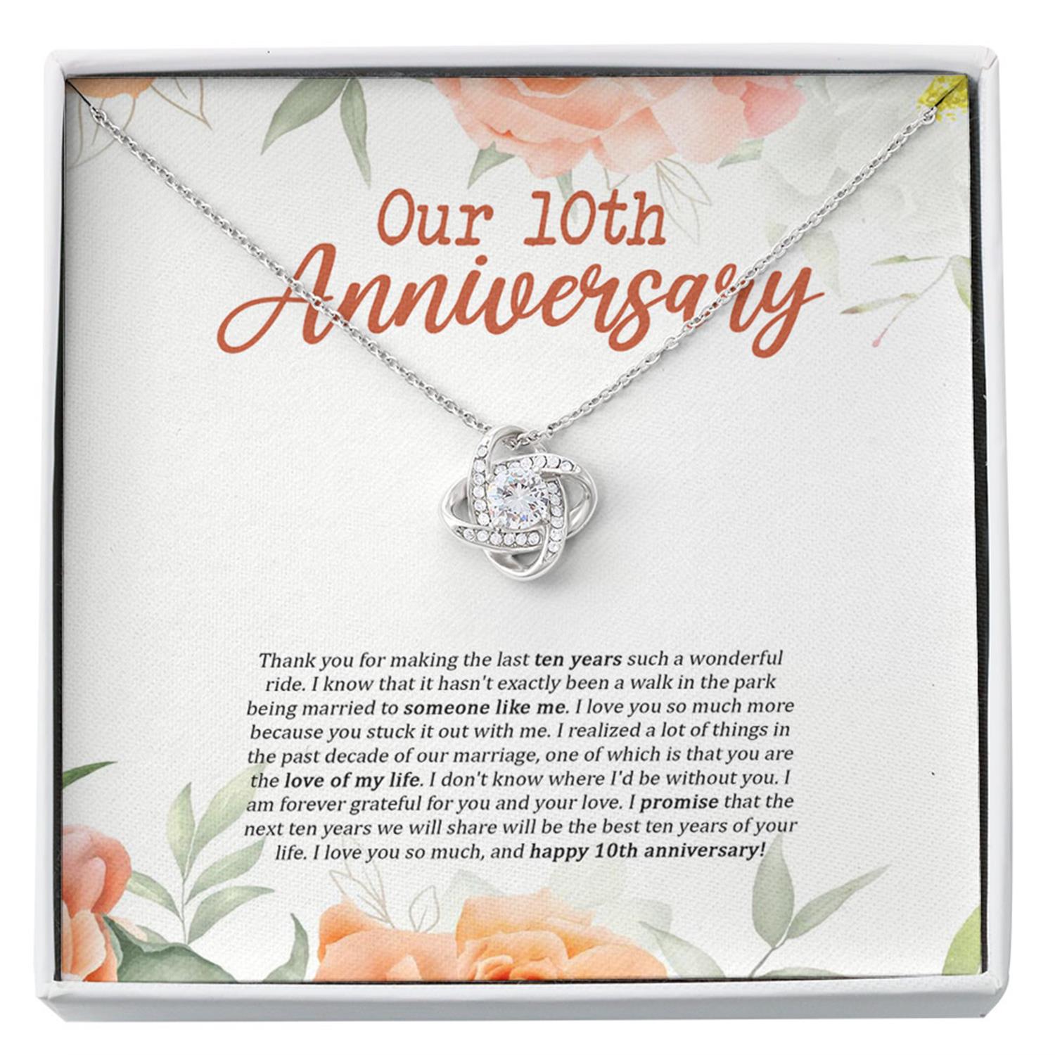 Wife Necklace, 10th Wedding Anniversary Necklace Gift, Ten Year Anniversary, Gift For Wife Custom Necklace