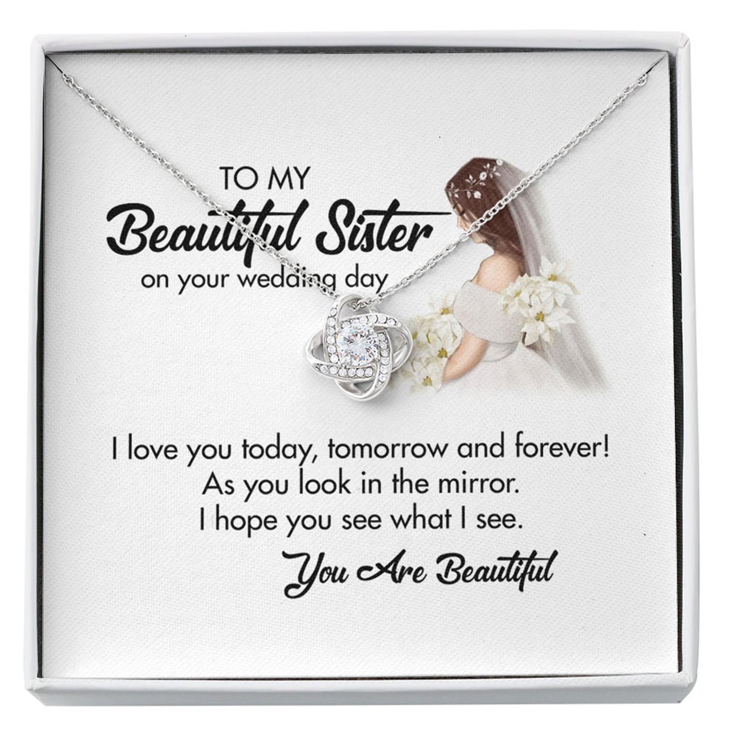 Sister Necklace Gift On Her Wedding Day, Gift To Sister, Big Sister Little Sister Custom Necklace