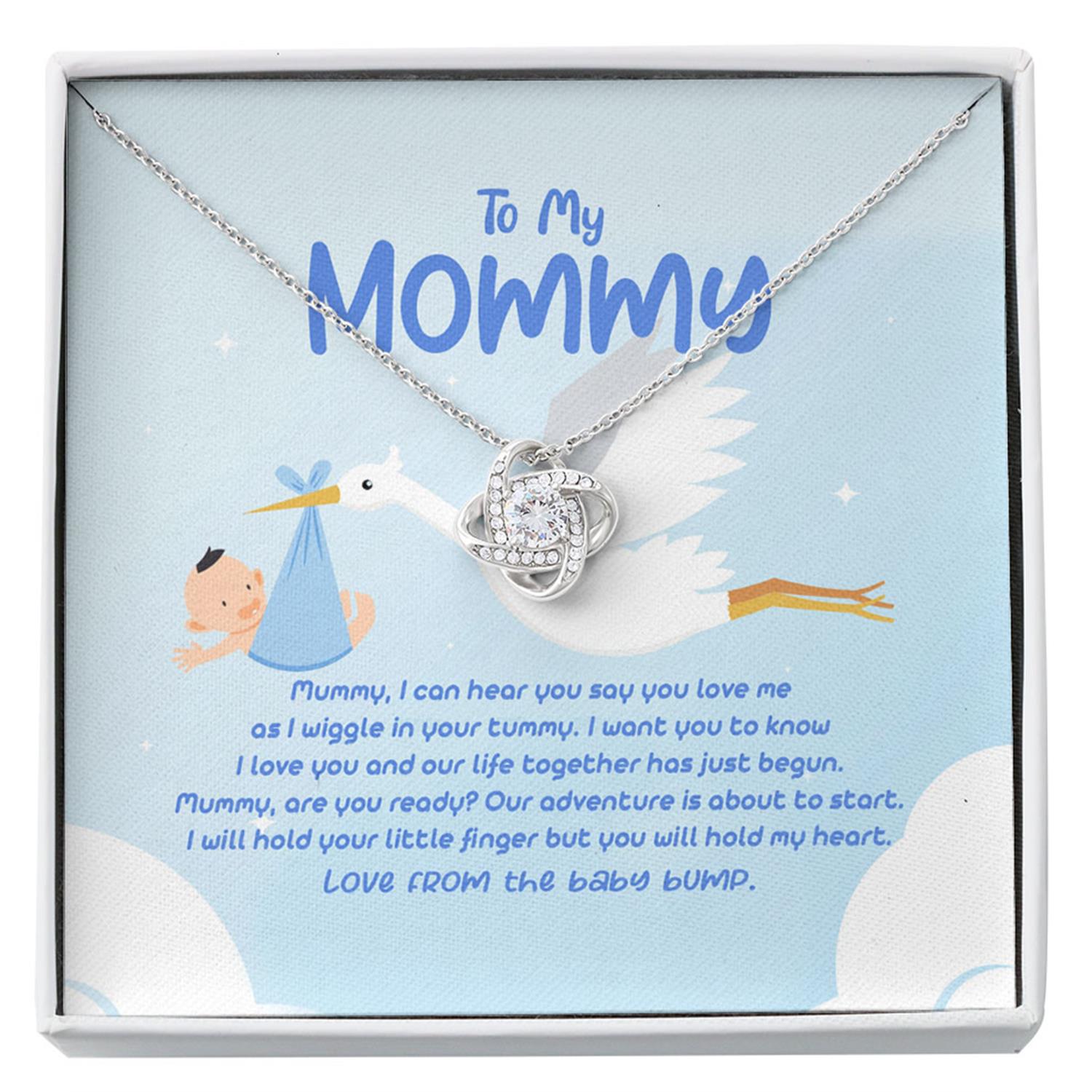 Wife Necklace, Push Present Love From Baby Bump Necklace - Pregnancy Gift For Mom, Mommy From Baby Bump Custom Necklace