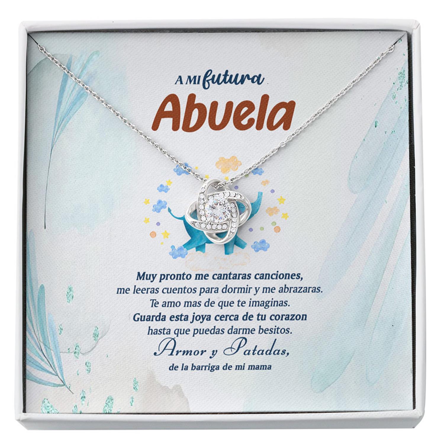Grandmother Necklace, A Mi Futura Abuela Necklace - To My Future Grandma Spanish - Pregnancy Reveal Gift Custom Necklace