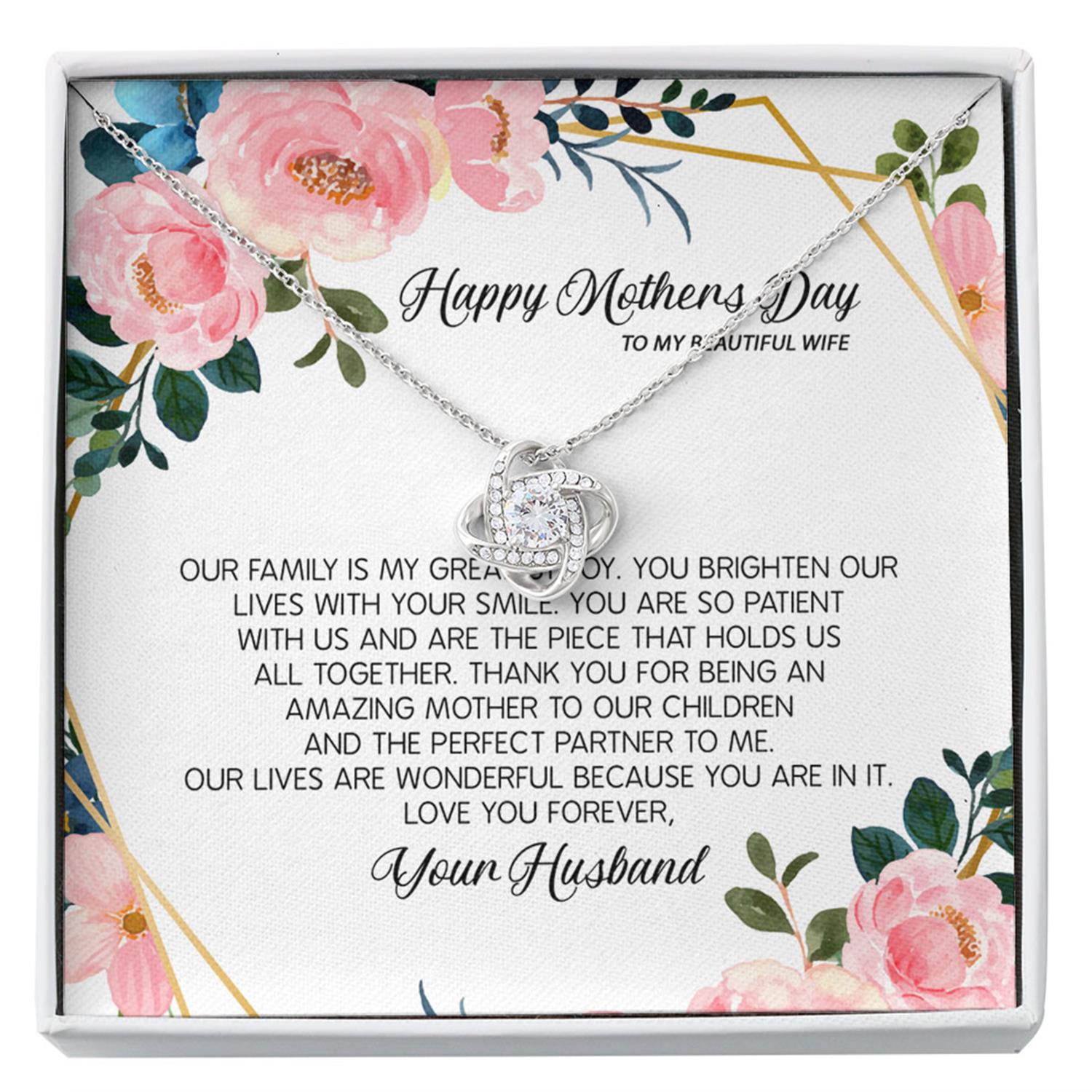 Wife Necklace, Happy Mother's Day To My Beautiful Wife Necklace Gift From Husband Custom Necklace