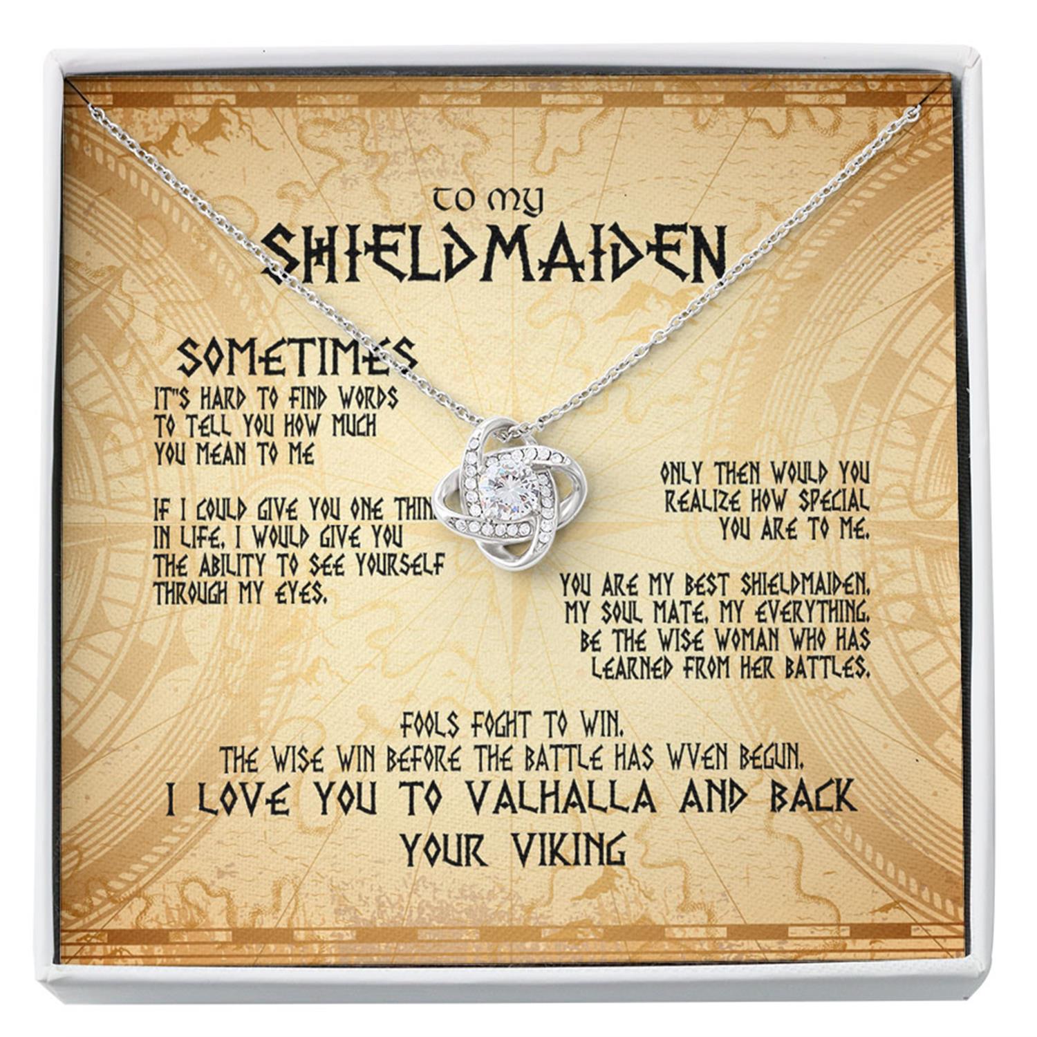 Wife Necklace, Girlfriend Necklace, To My Shieldmaiden Necklace Love Your Viking, Gift For Wife Shieldmaiden, Viking Style Custom Necklace