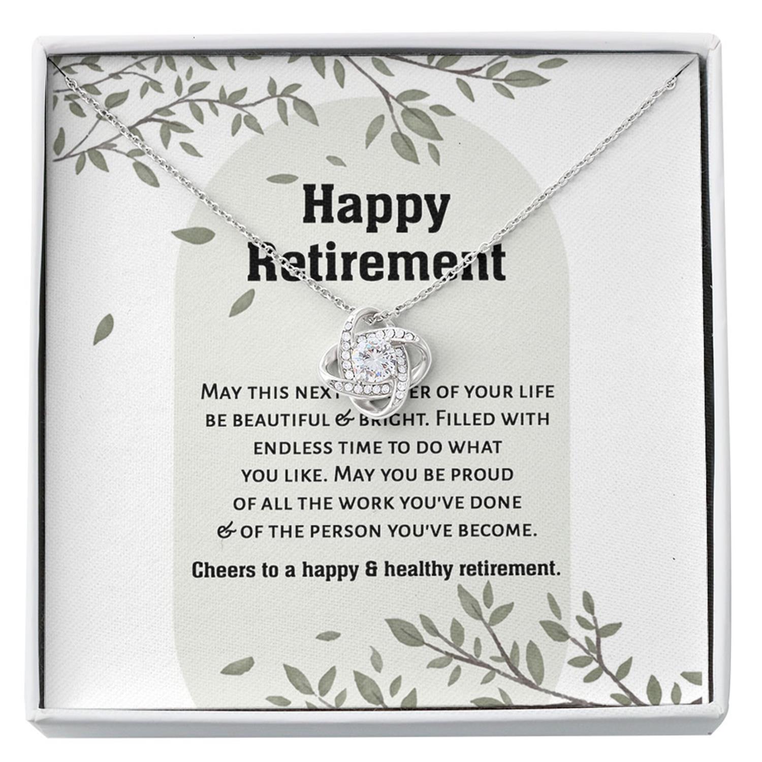 Retirement Necklace Gifts For Women, Gift For Retiring Friend, Retiring Teacher, Coworker Custom Necklace