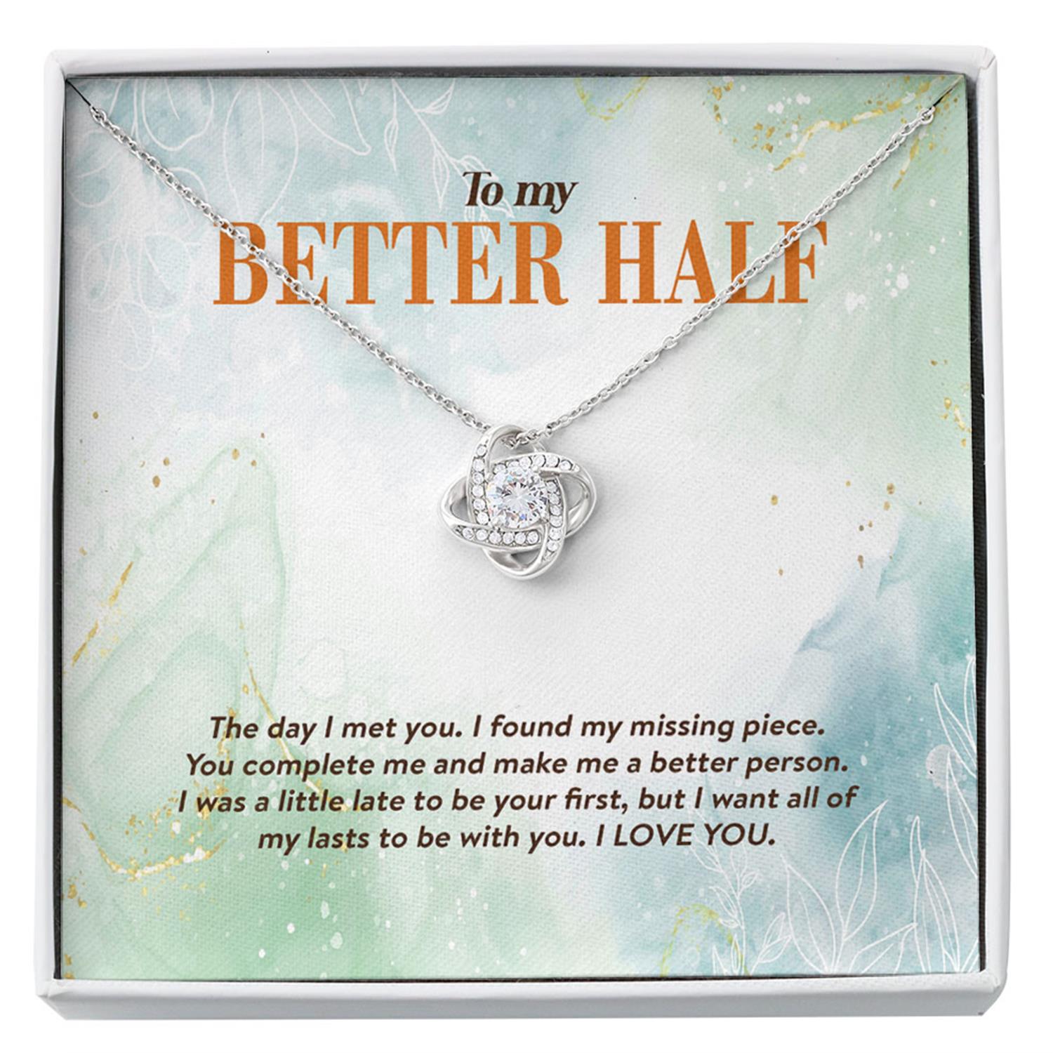 Girlfriend Necklace, Wife Necklace, To My Better Half Necklace , You Complete Me, Gift For Girlfriend Wife Custom Necklace