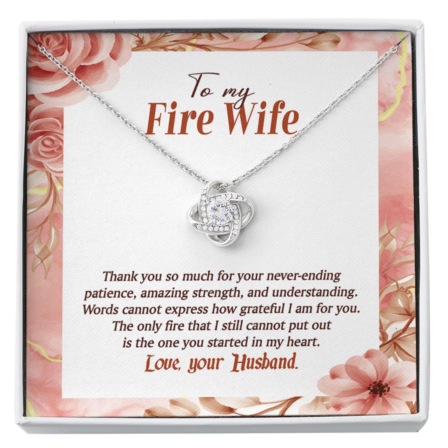Wife Necklace, To My Fire Wife Necklace From Fireman Husband, Firefighters Wife Gift, Thin Red Line Custom Necklace