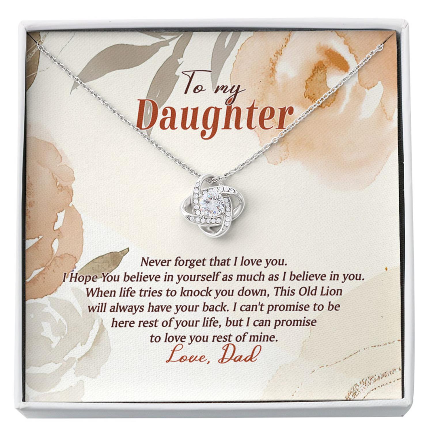 Daughter Necklace, To My Daughter Necklace, This Old Lion Will Always Have Your Back, Love Dad Custom Necklace